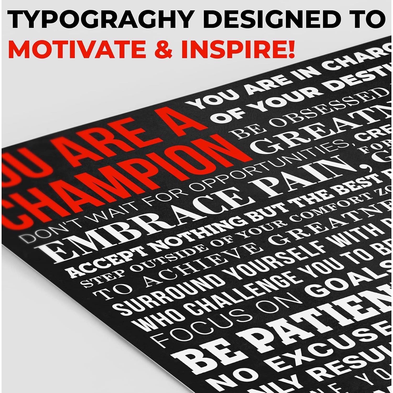 Póster Motivacional HoneyKICK Mantra de un Campeón 30.48x40.64cm