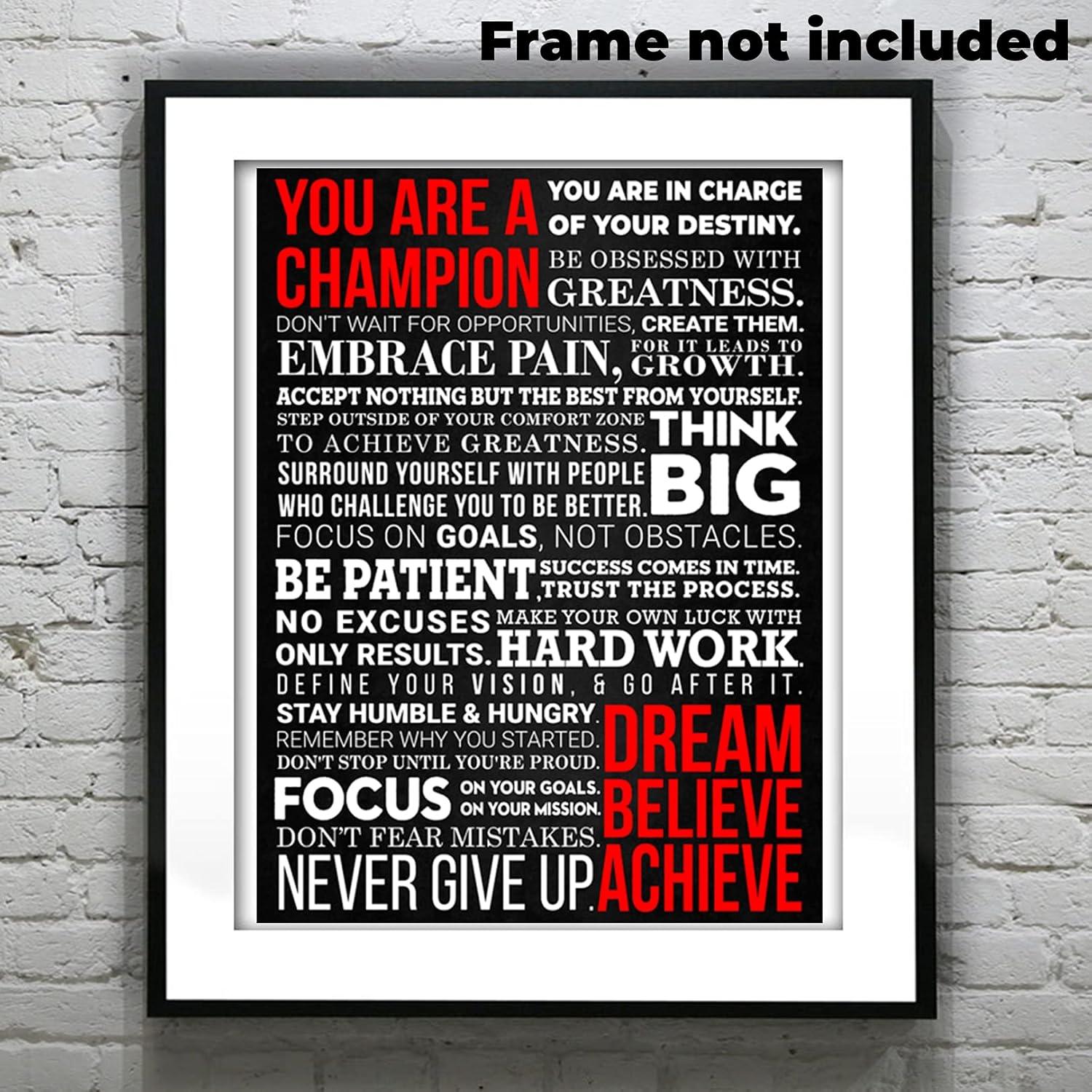 Póster Motivacional HoneyKICK Mantra de un Campeón 30.48x40.64cm