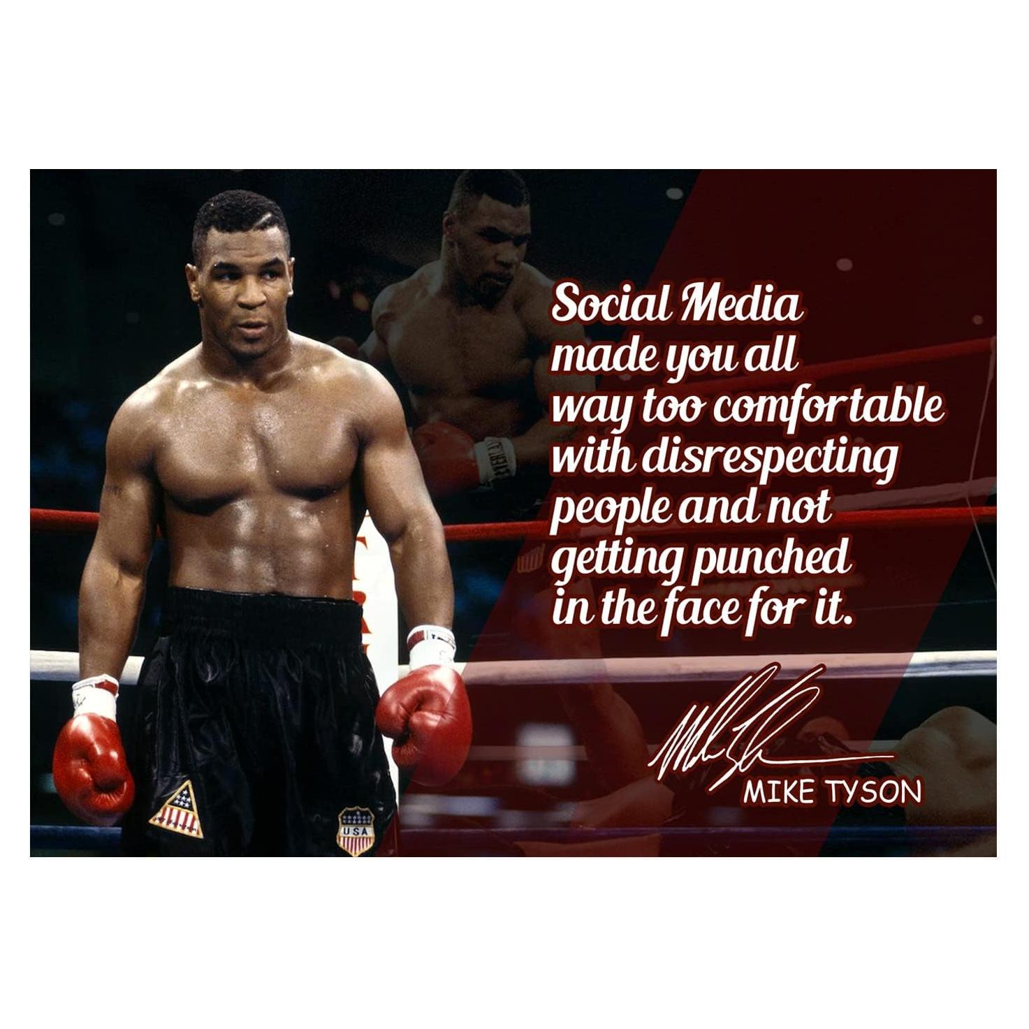 Cartel Motivacional Mike Tyson 45x30 cm Decoración Gimnasio