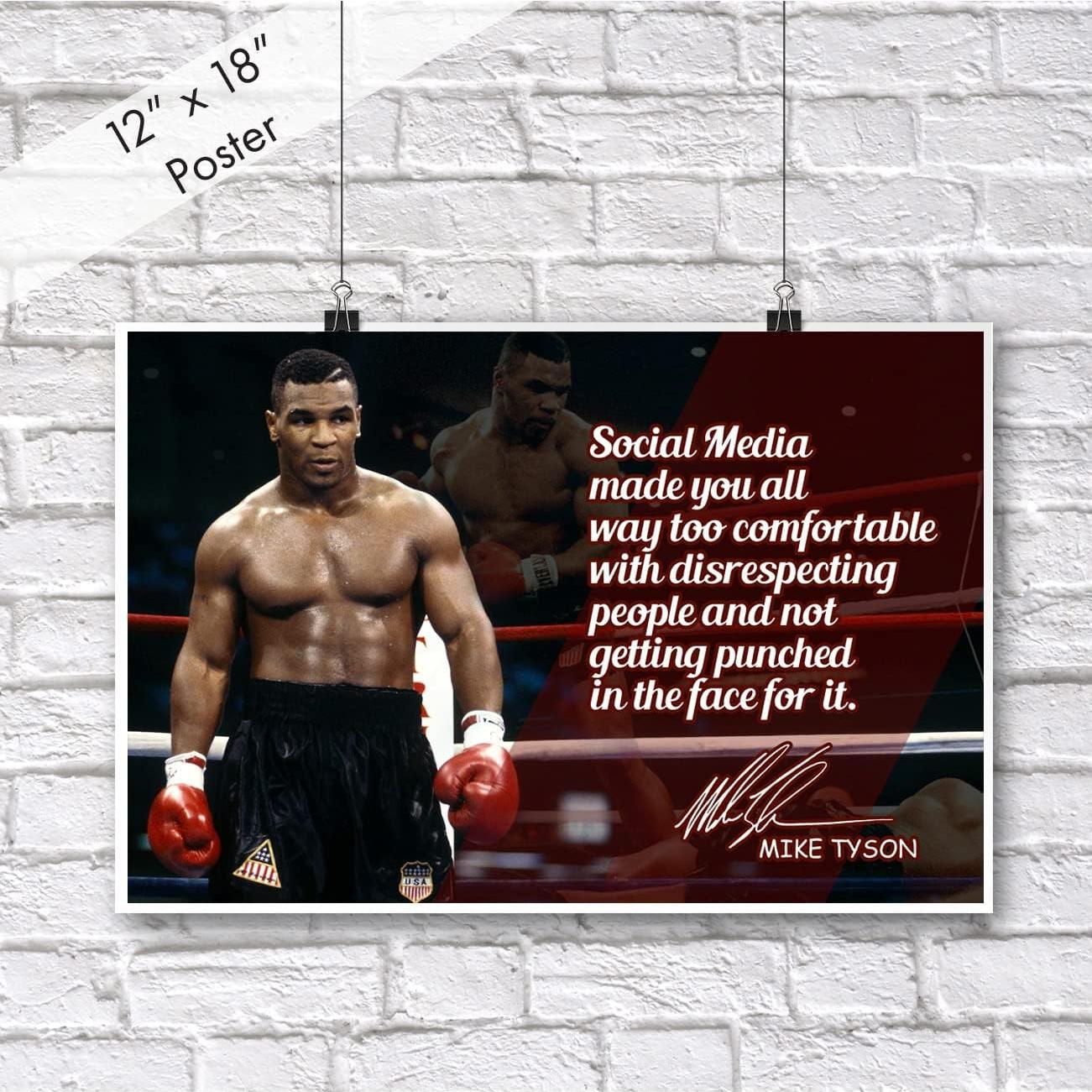 Cartel Motivacional Mike Tyson 45x30 cm Decoración Gimnasio