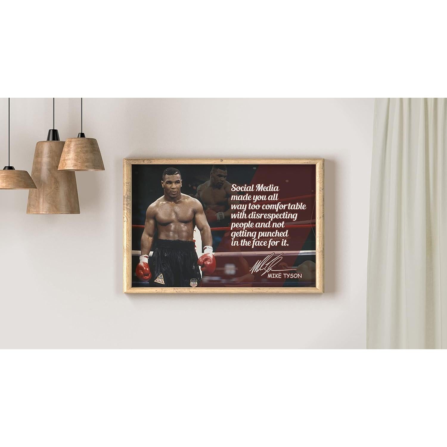 Cartel Motivacional Mike Tyson 45x30 cm Decoración Gimnasio