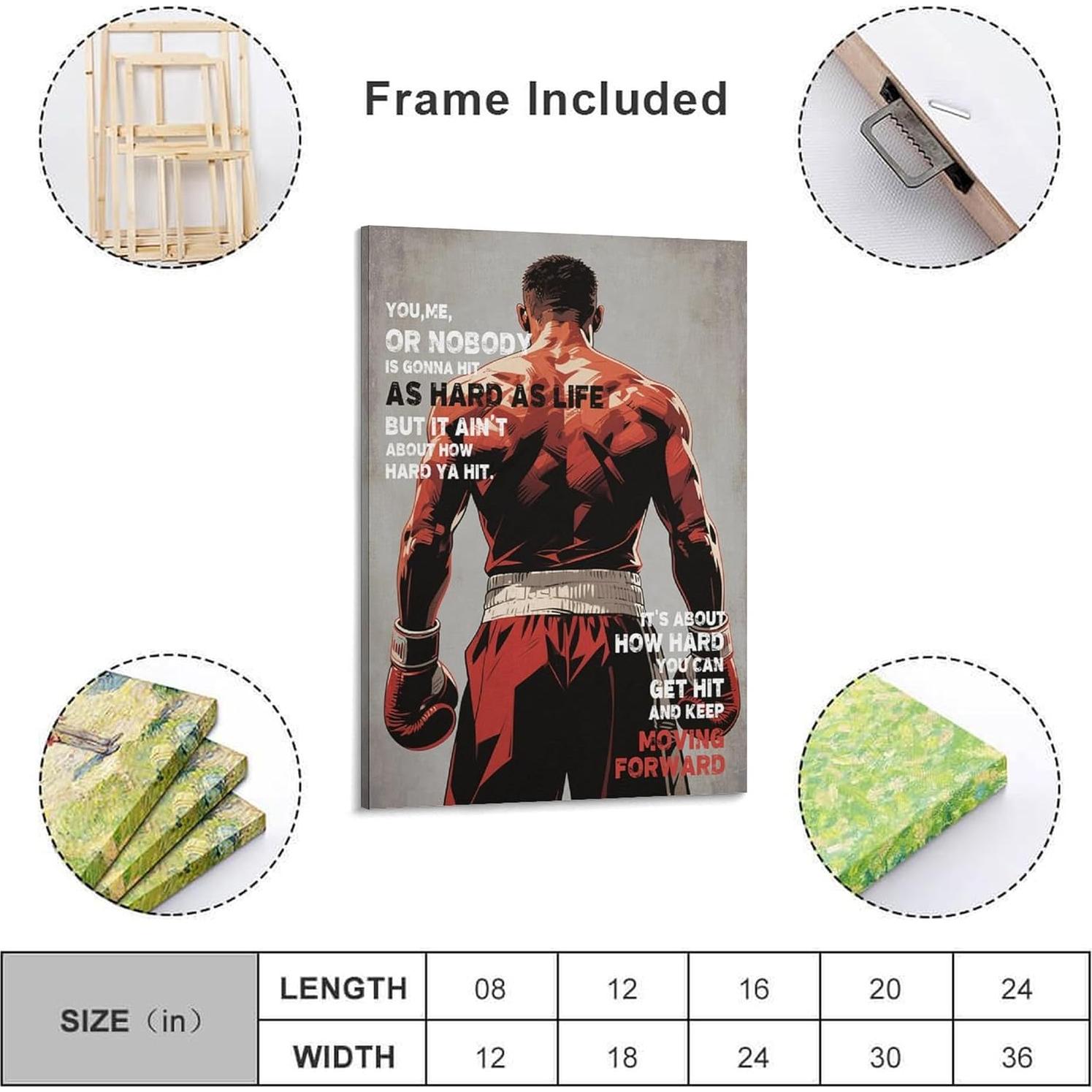 Póster Motivacional Boxeo Yanjia Art 40x60cm Sin Marco