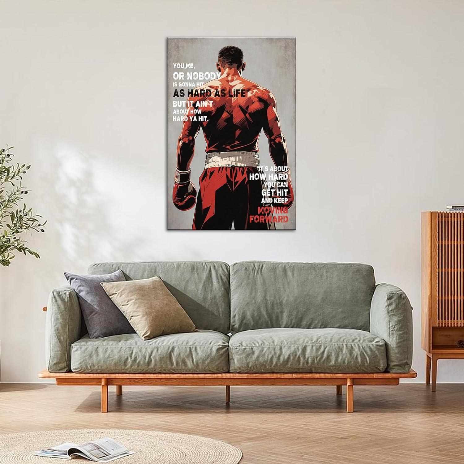 Póster Motivacional Boxeo Yanjia Art 40x60cm Sin Marco