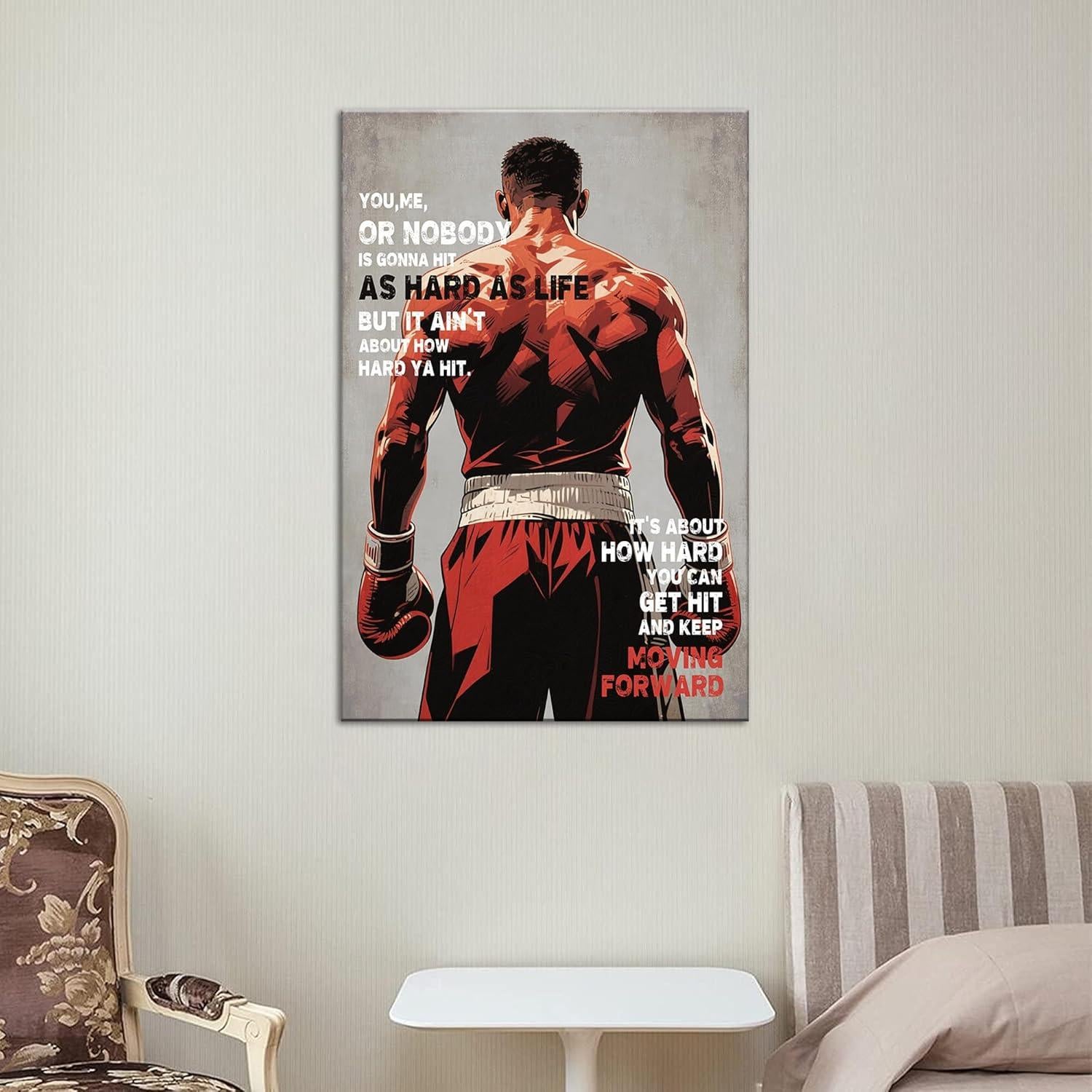 Póster Motivacional Boxeo Yanjia Art 40x60cm Sin Marco