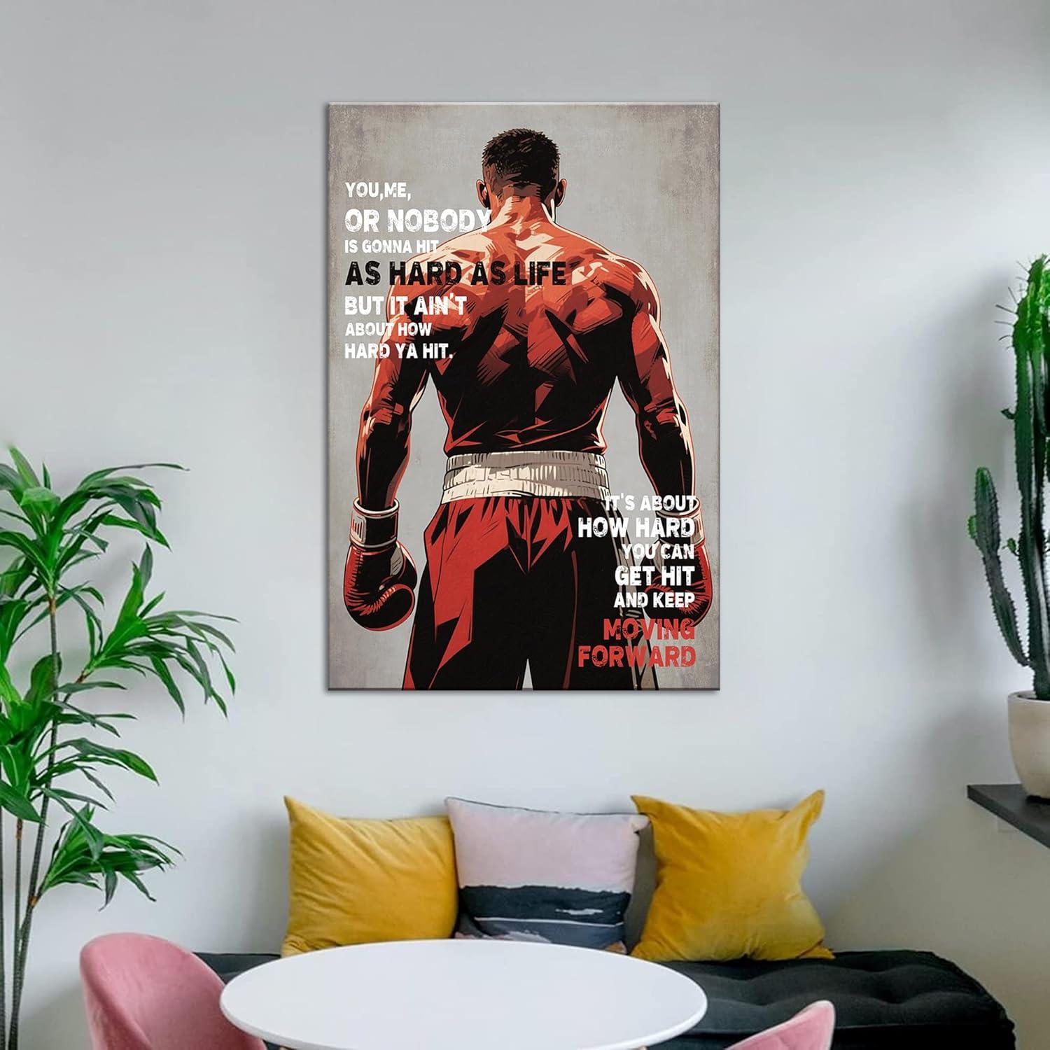 Póster Motivacional Boxeo Yanjia Art 40x60cm Sin Marco