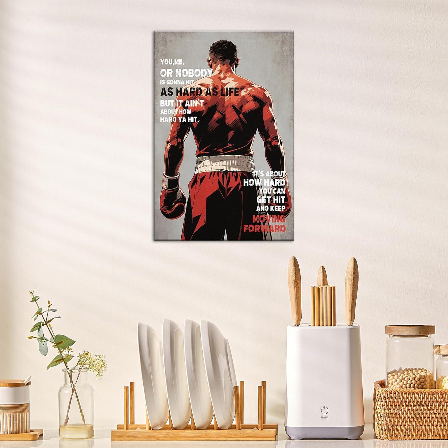 Póster Motivacional Boxeo Yanjia Art 40x60cm Sin Marco