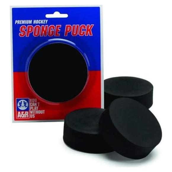 Puck de Hockey de Espuma A&R Negro para Interiores