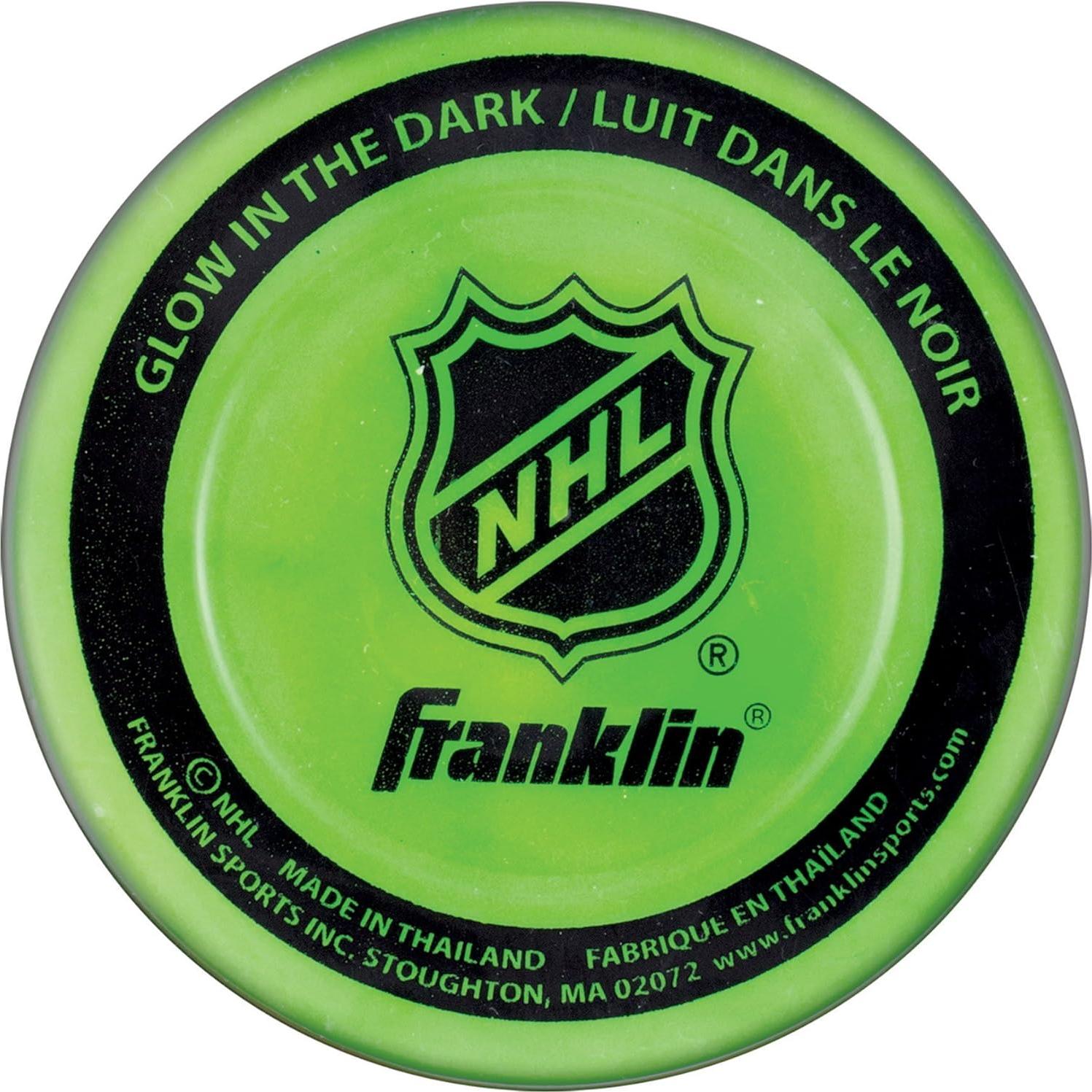 Puck de Hockey Callejero Franklin Sports - Brilla en la Oscuridad - Tamaño Oficial