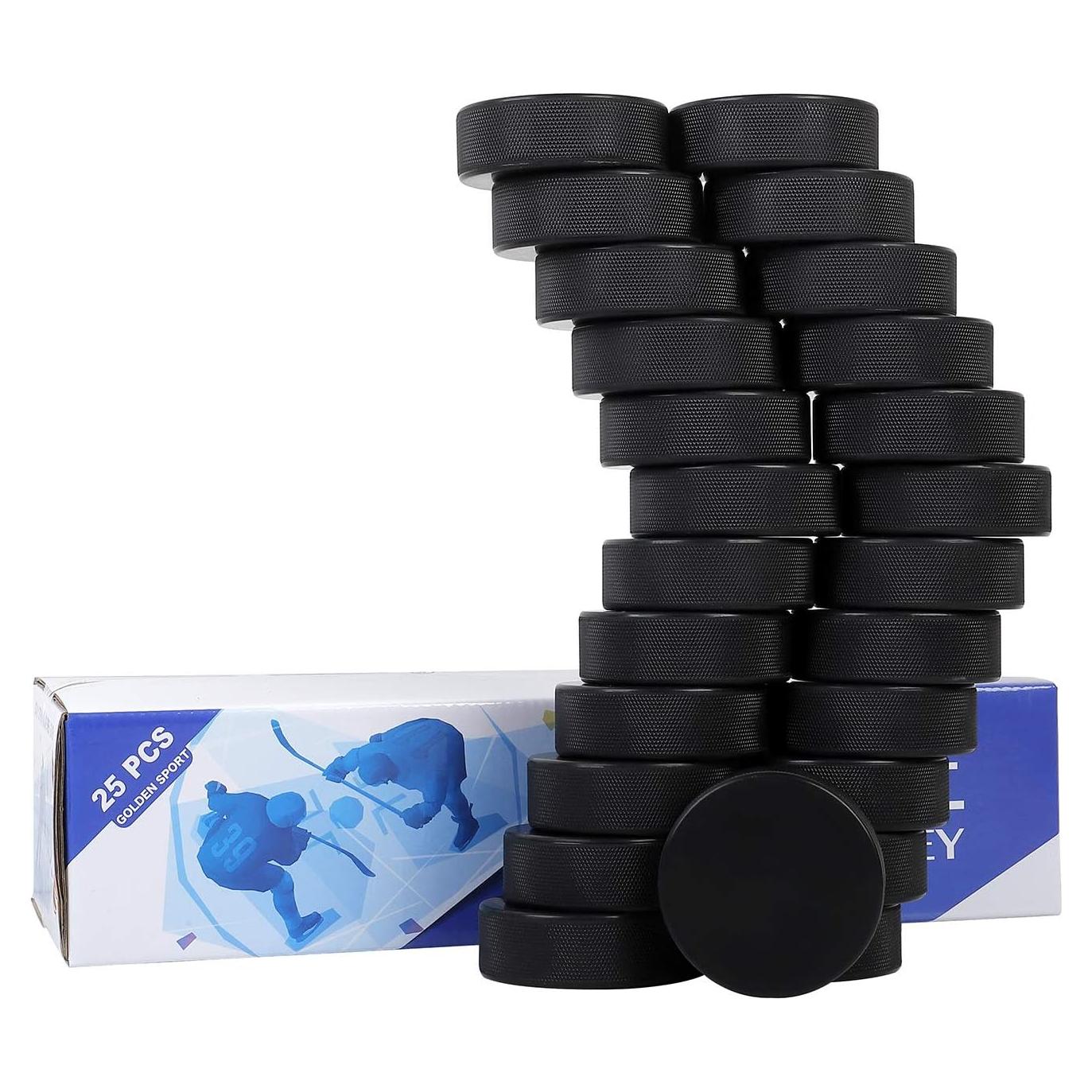 Discos de Hockey sobre Hielo Golden Sport 25pcs 7.62cm Negro