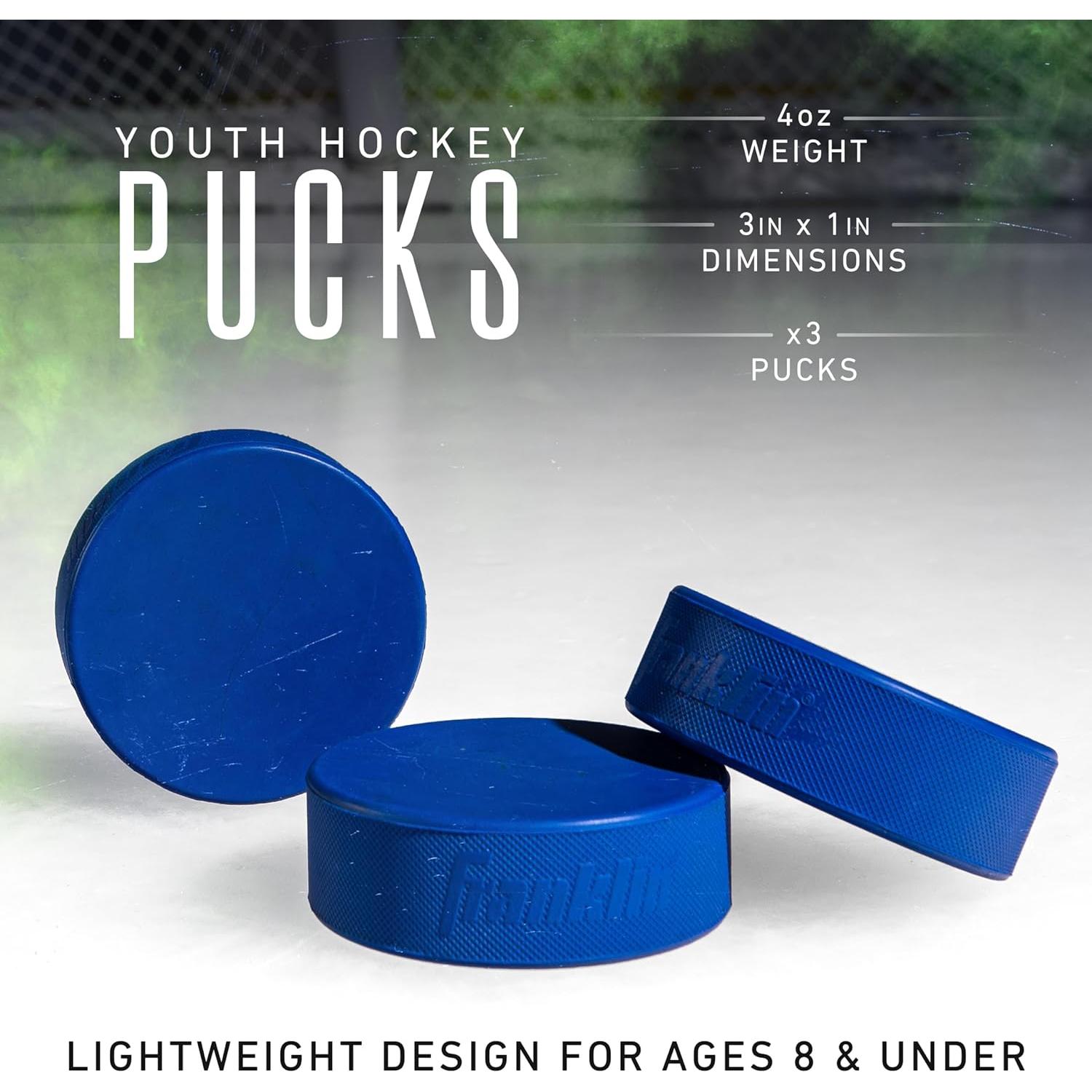 Discos de Hockey sobre Hielo Franklin Sports Juvenil Azul - Set de 3