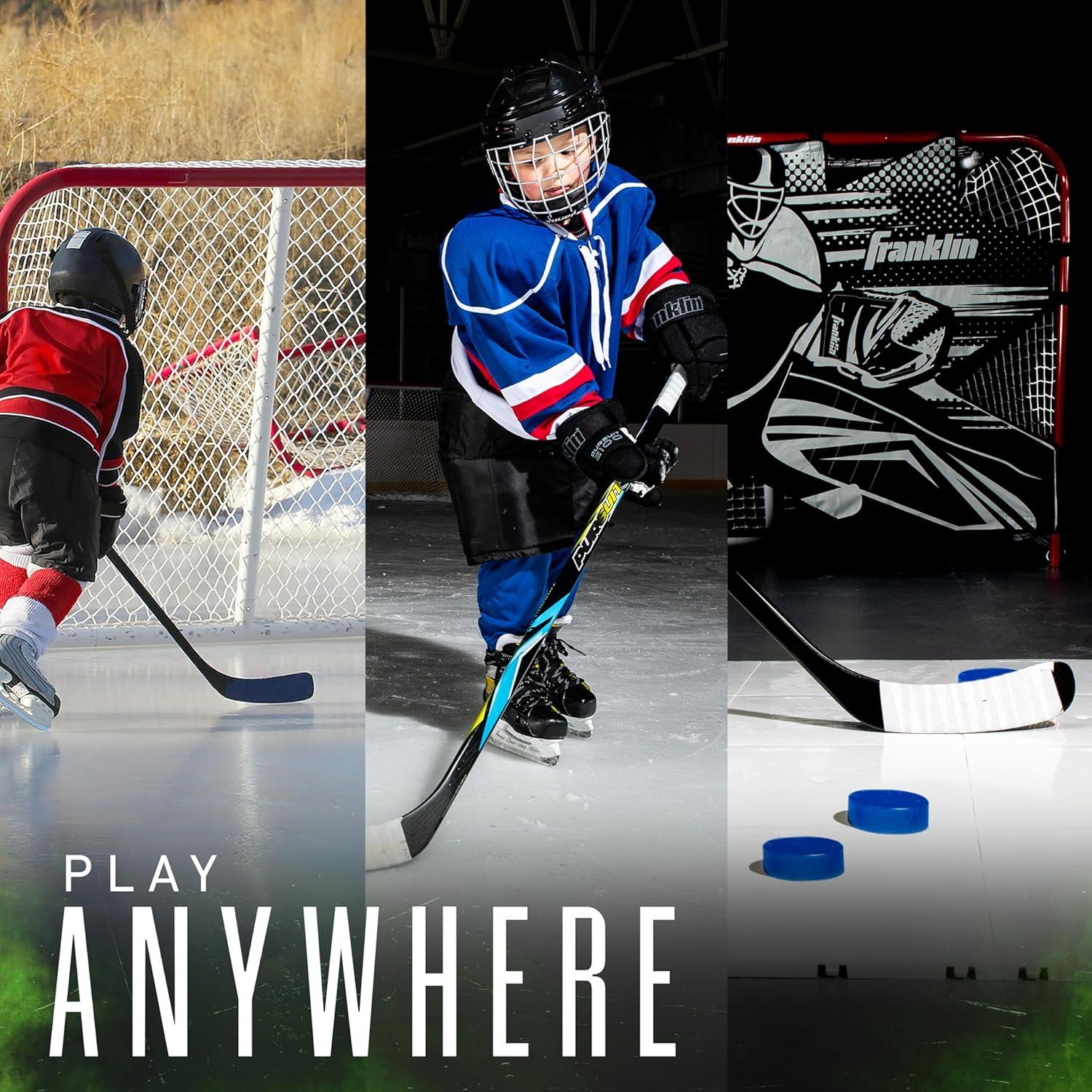 Discos de Hockey sobre Hielo Franklin Sports Juvenil Azul - Set de 3