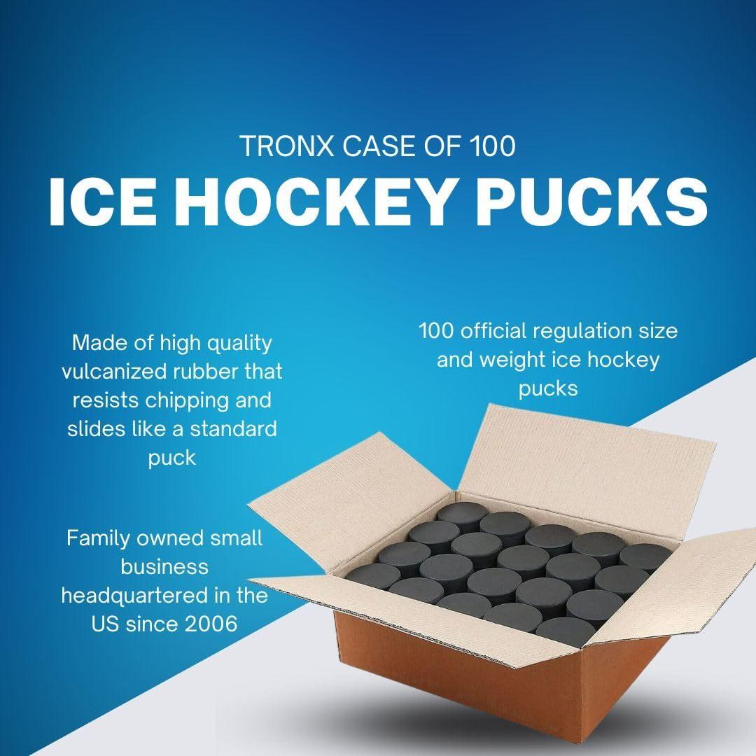 Discos de Hockey sobre Hielo TronX - Caja de 100 Discos 170 g