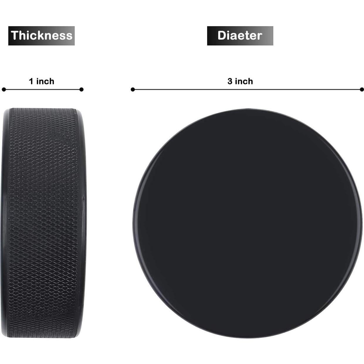 Discos de Hockey sobre Hielo Golden Sport, 3 Pcs, Negro, 7.62 cm