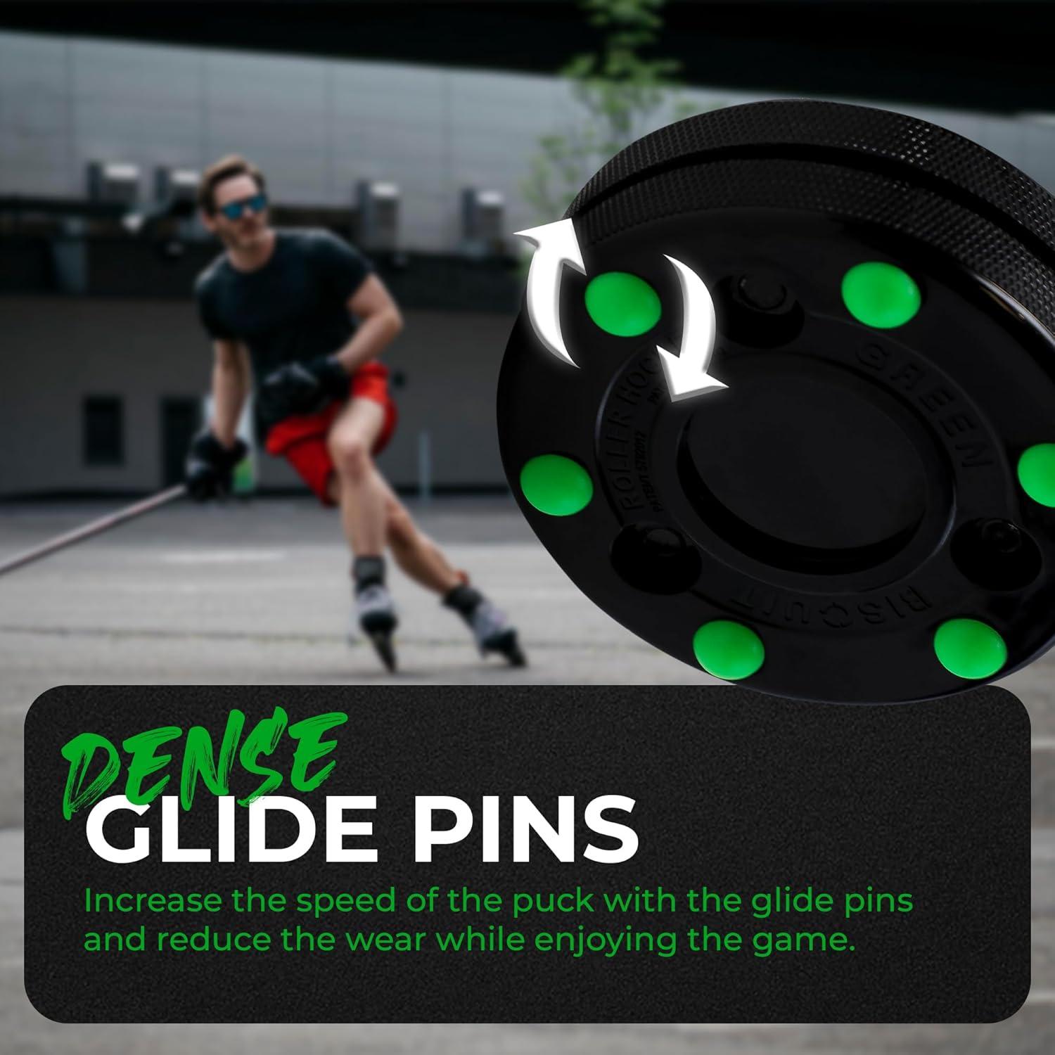 Puck de Hockey sobre Patines Green Biscuit 4 Unidades 7.62 cm