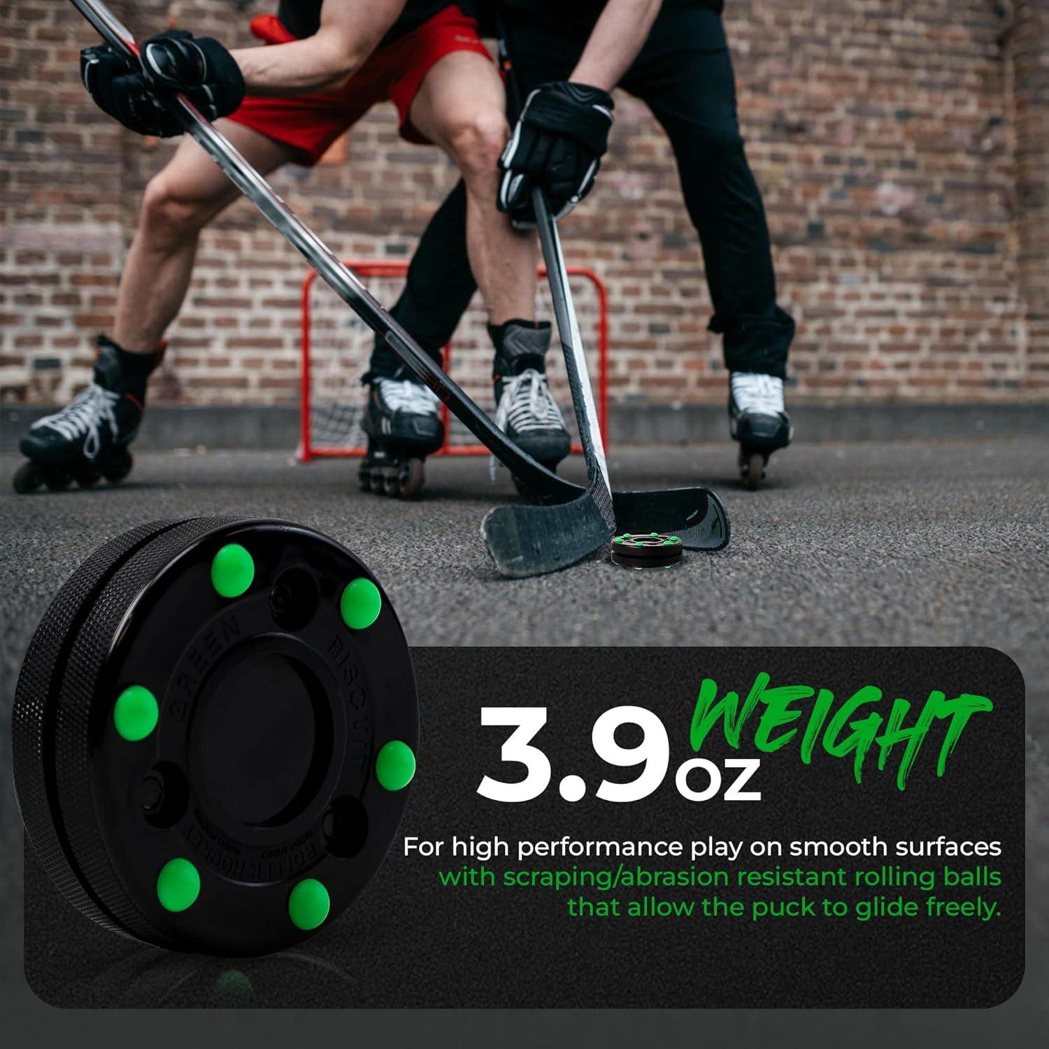 Puck de Hockey sobre Patines Green Biscuit 4 Unidades 7.62 cm