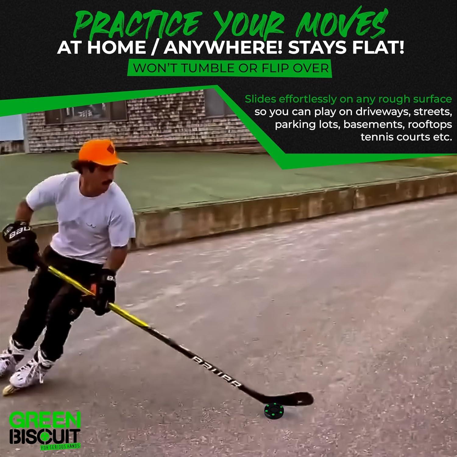 Puck de Hockey sobre Patines Green Biscuit 4 Unidades 7.62 cm