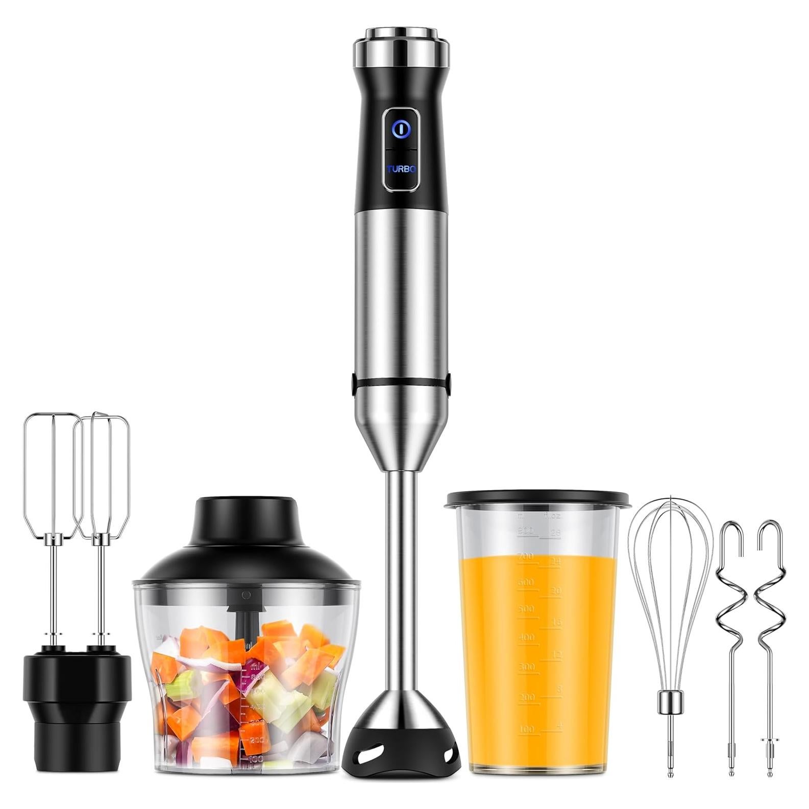 Batidora de Inmersión GDOR 1000W 6 en 1 Acero Inoxidable