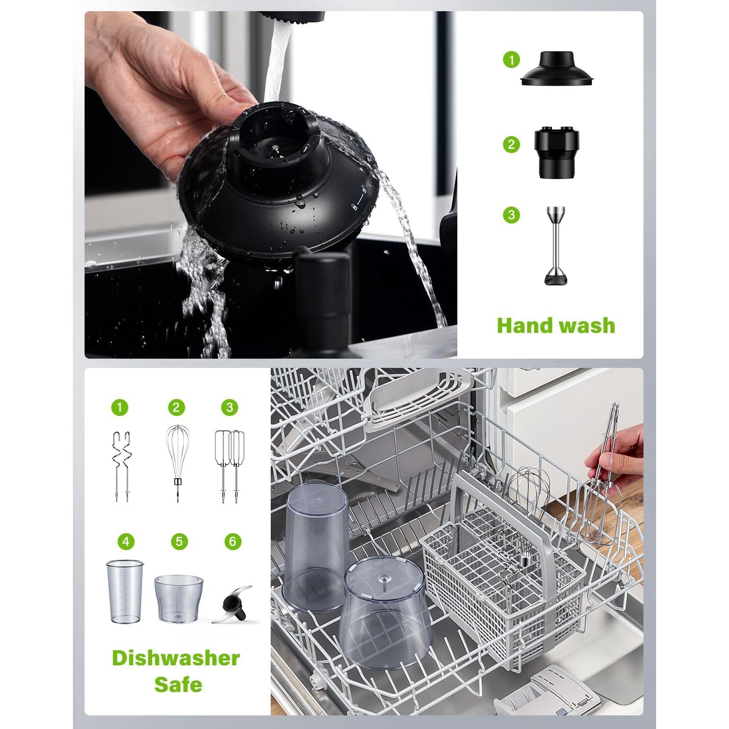 Batidora de Inmersión GDOR 1000W 6 en 1 Acero Inoxidable