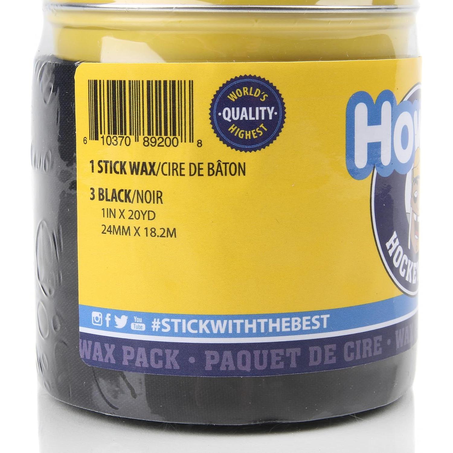 Paquete de Cera y Cinta de Hockey Howies - 3 Negros y 1 Cera