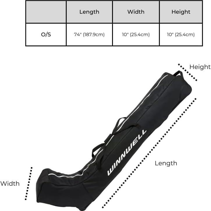 Bolsa de Hockey Winnwell para 60 Palos - Ajustable y Duradera