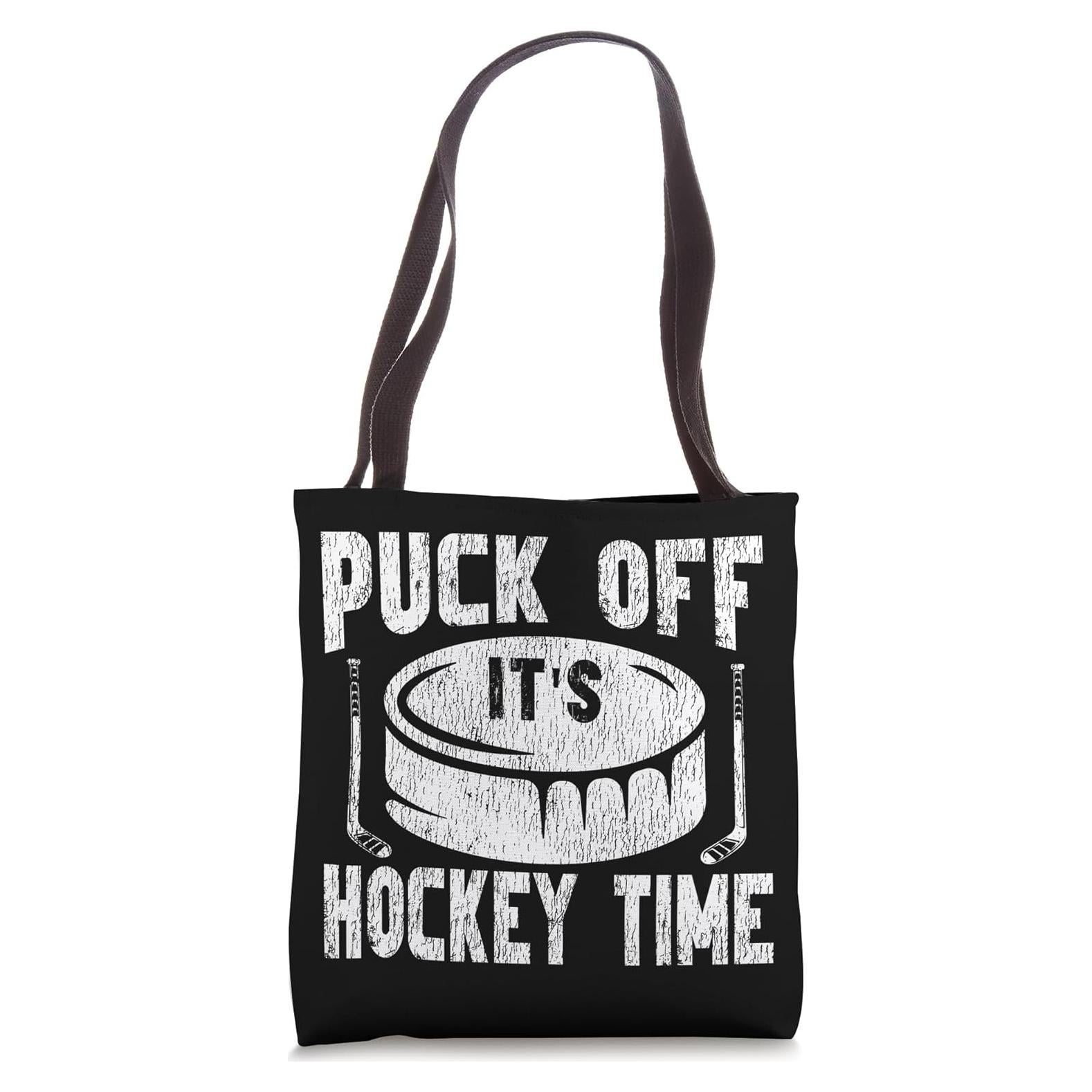 Bolsa Tote Vintage Hockey sobre Hielo Puck Off 40.64 cm