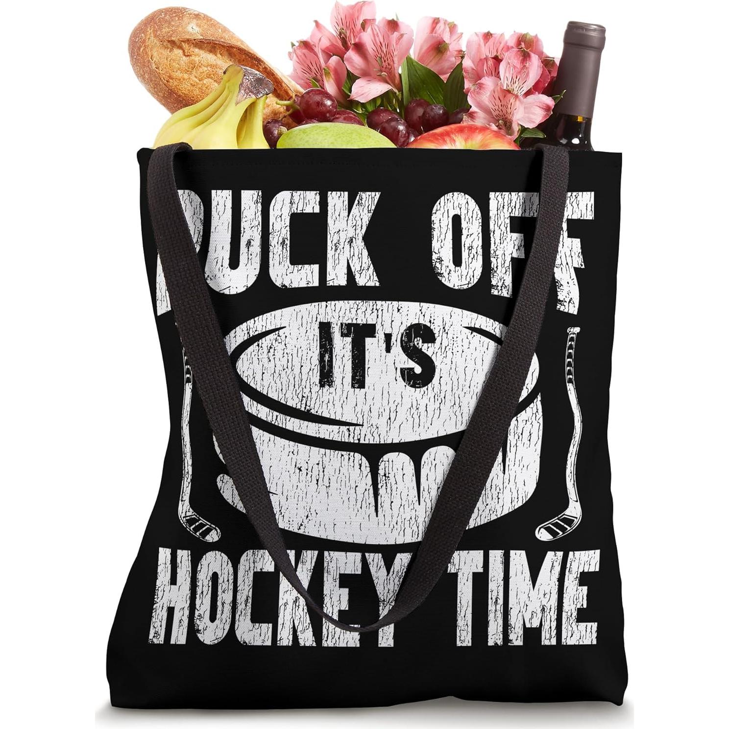 Bolsa Tote Vintage Hockey sobre Hielo Puck Off 40.64 cm