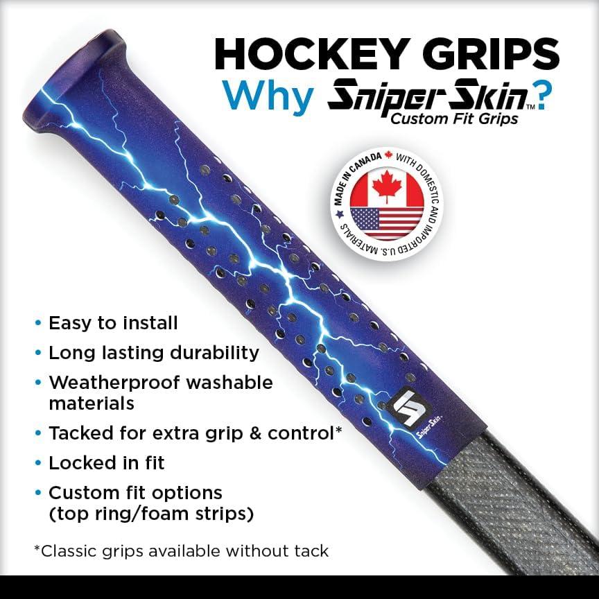 Agarre de Hockey Sniper Skin ICT - Ajustable, Duradero, 19.05 cm
