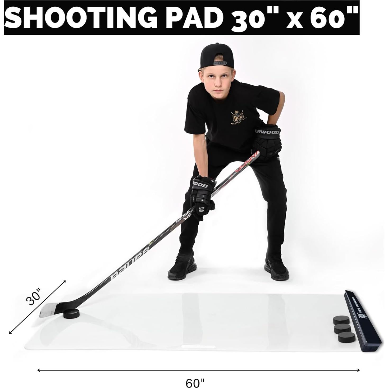 Pad de Tiro 76x152 cm ACE HOCKEY con Rebotador Rápido