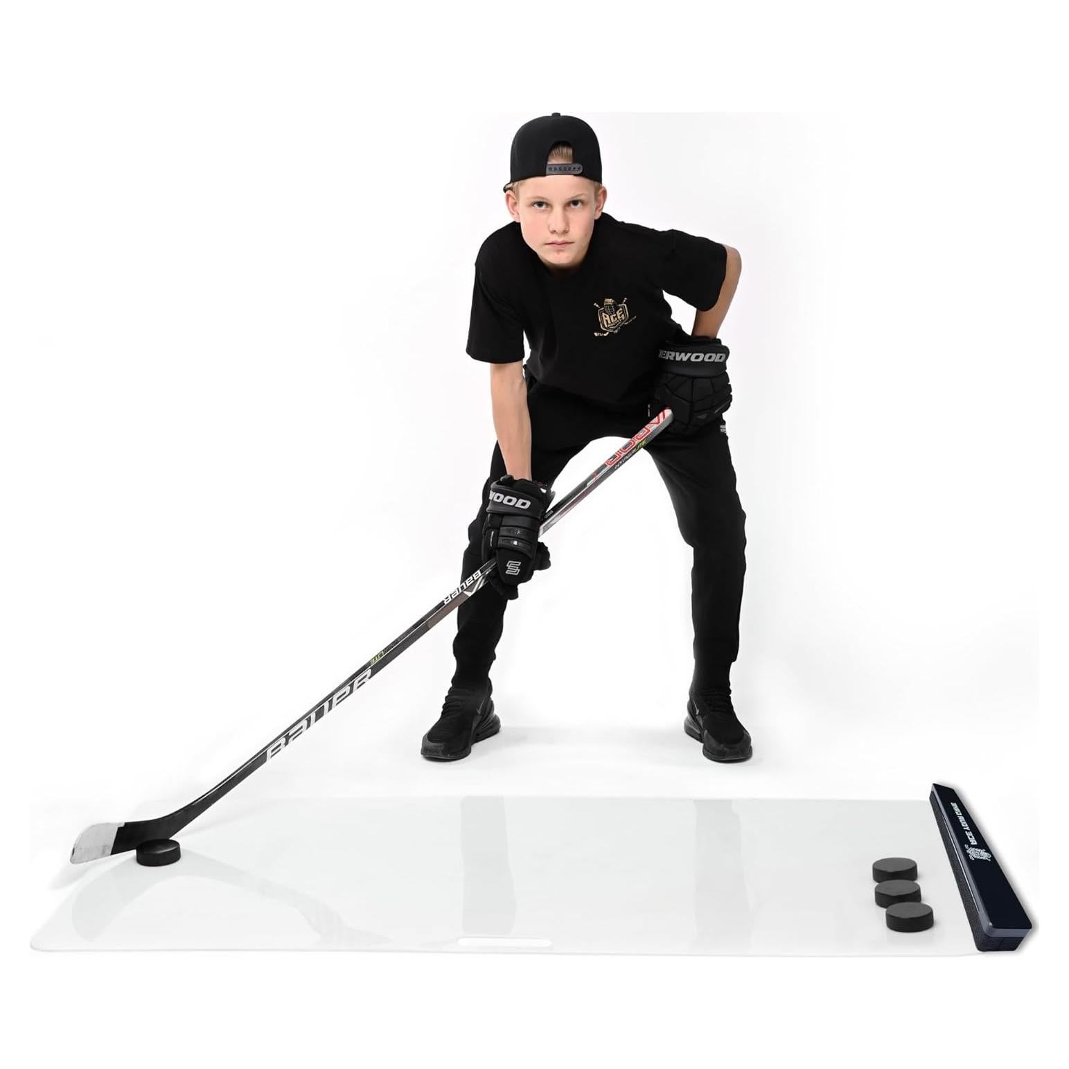 Pad de Tiro 76 x 152 cm ACE HOCKEY con Rebotador