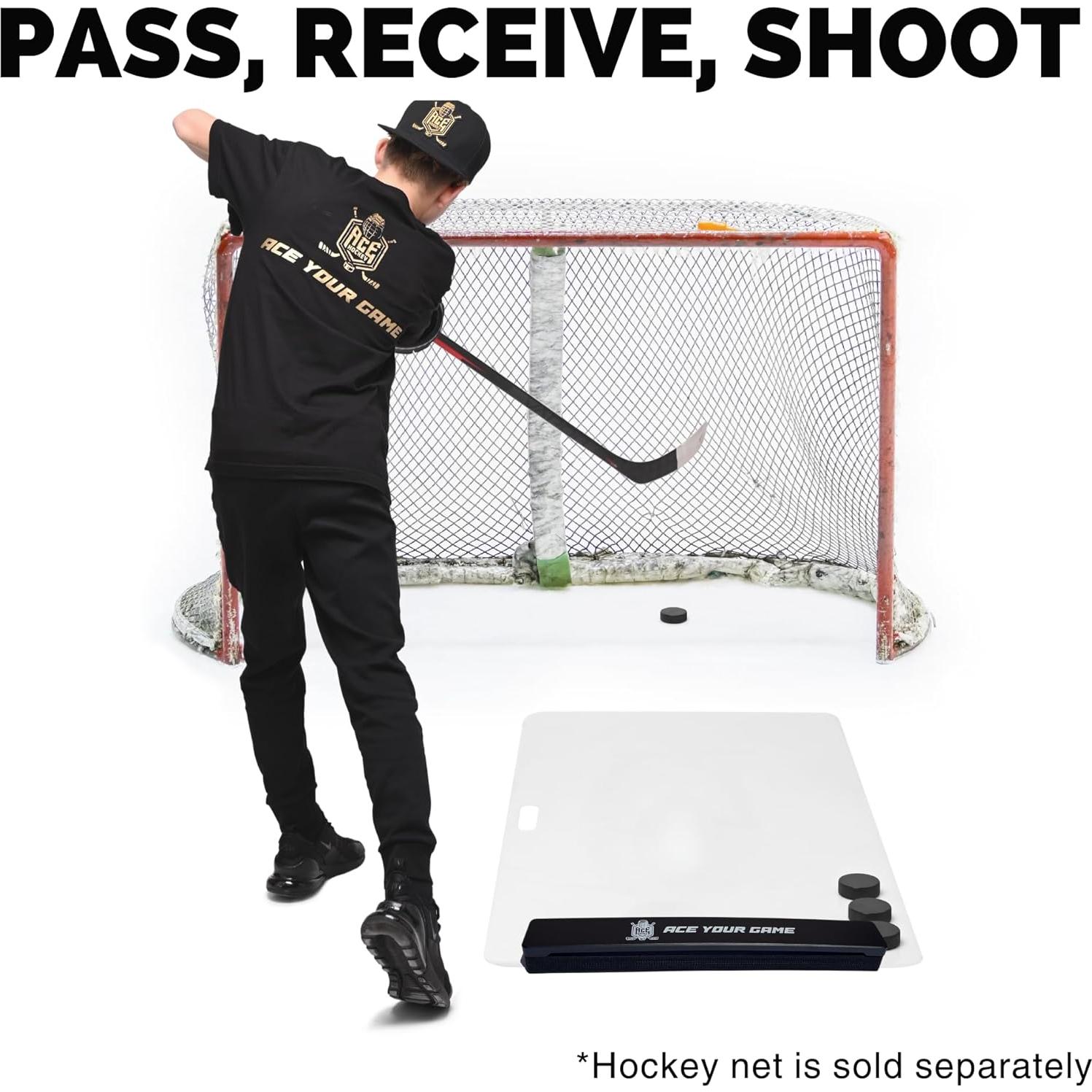 Pad de Tiro 76 x 152 cm ACE HOCKEY con Rebotador