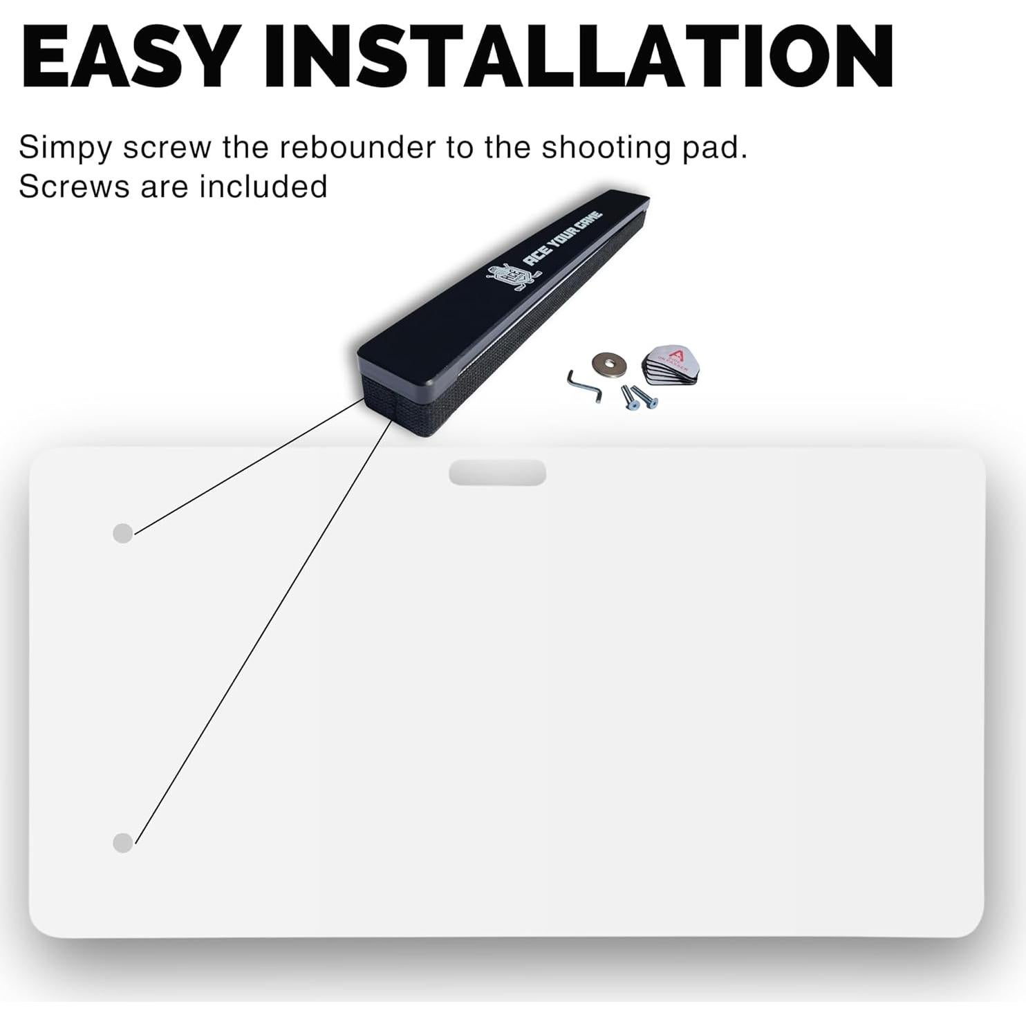 Pad de Tiro 76 x 152 cm ACE HOCKEY con Rebotador