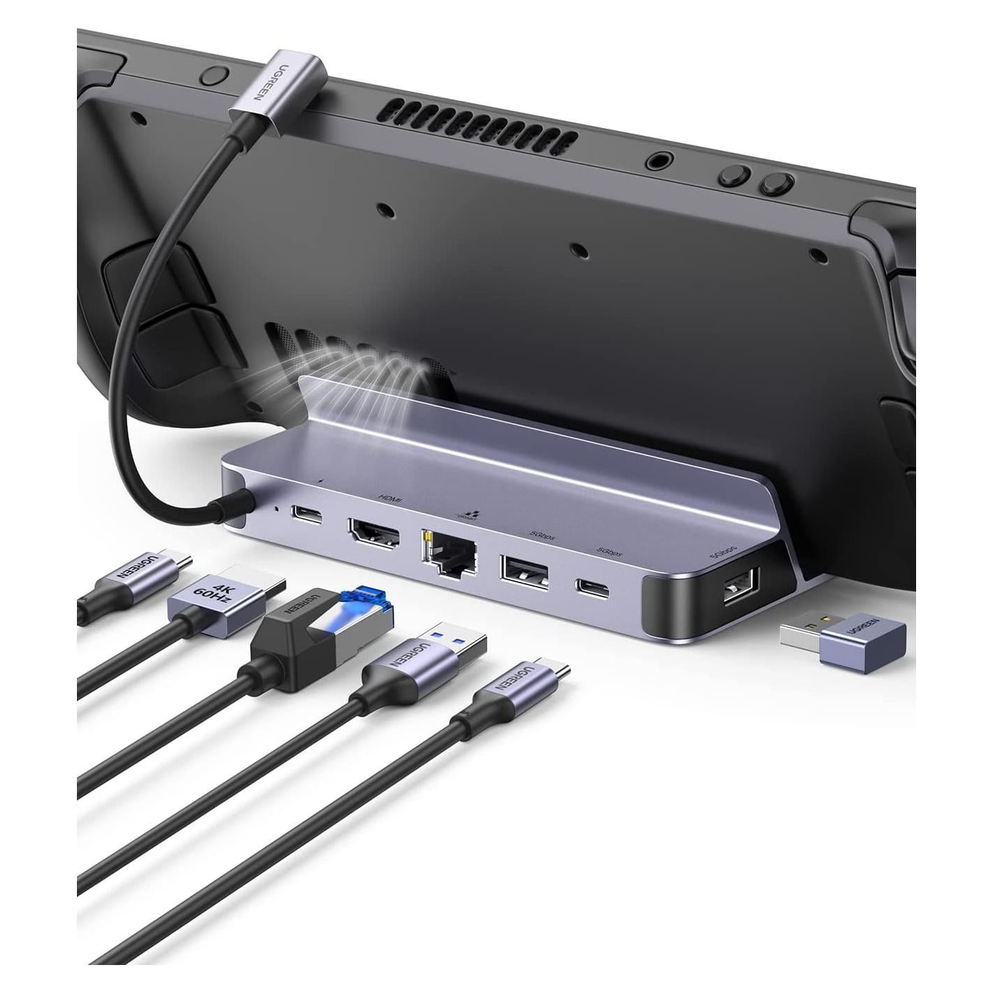 Dock UGREEN para Steam Deck 6 en 1 HDMI 4K Ethernet 100W