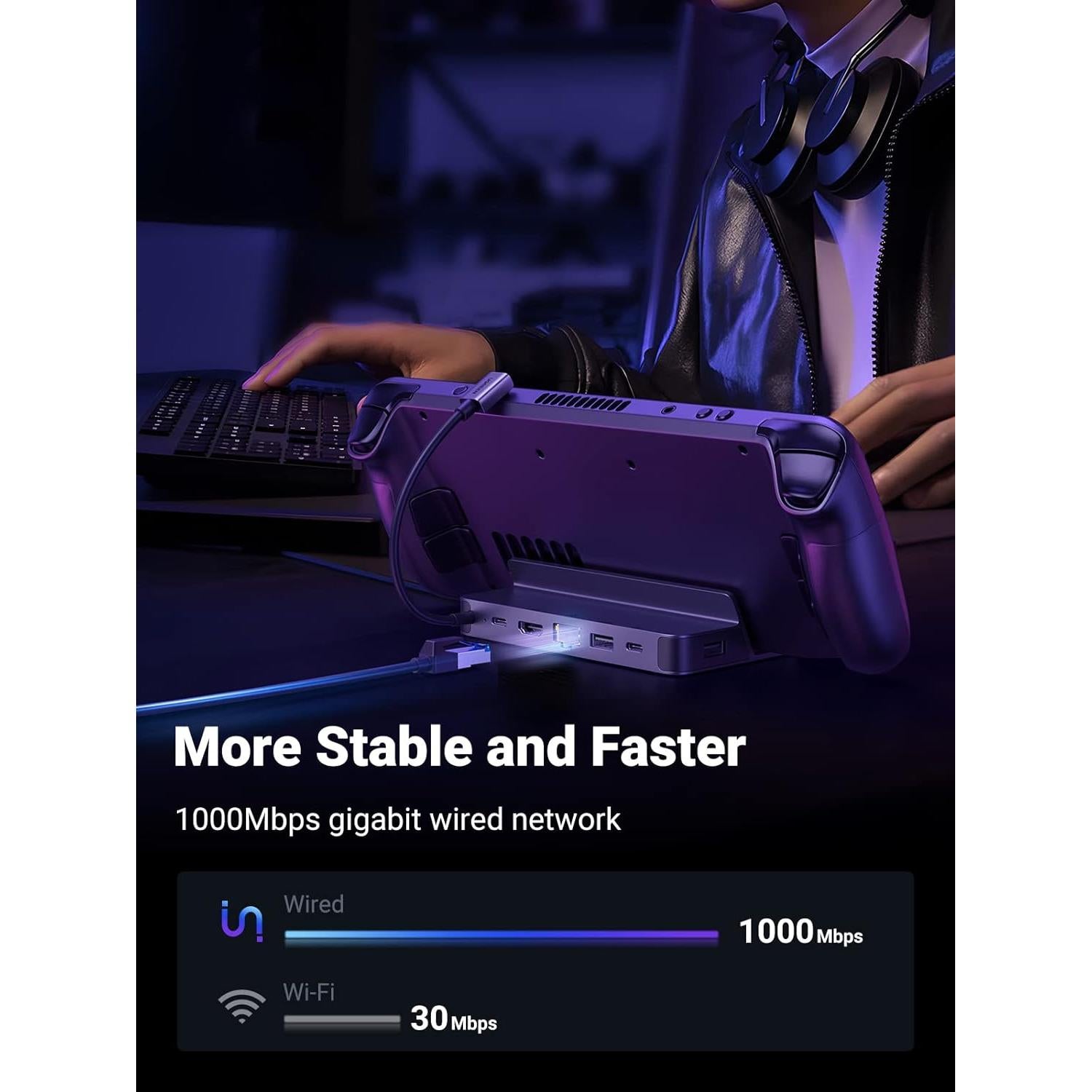 Dock UGREEN para Steam Deck 6 en 1 HDMI 4K Ethernet 100W