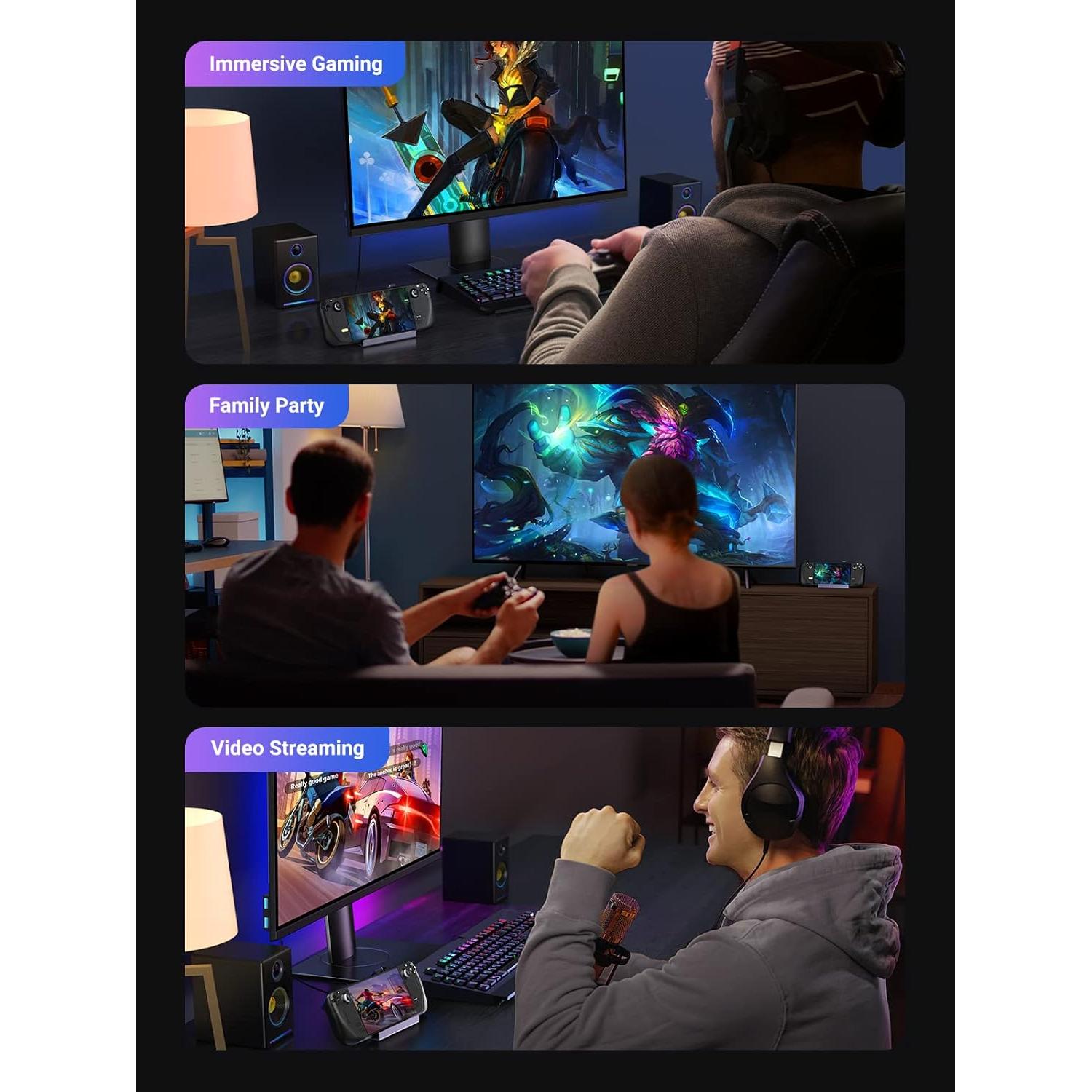 Dock UGREEN para Steam Deck 6 en 1 HDMI 4K Ethernet 100W