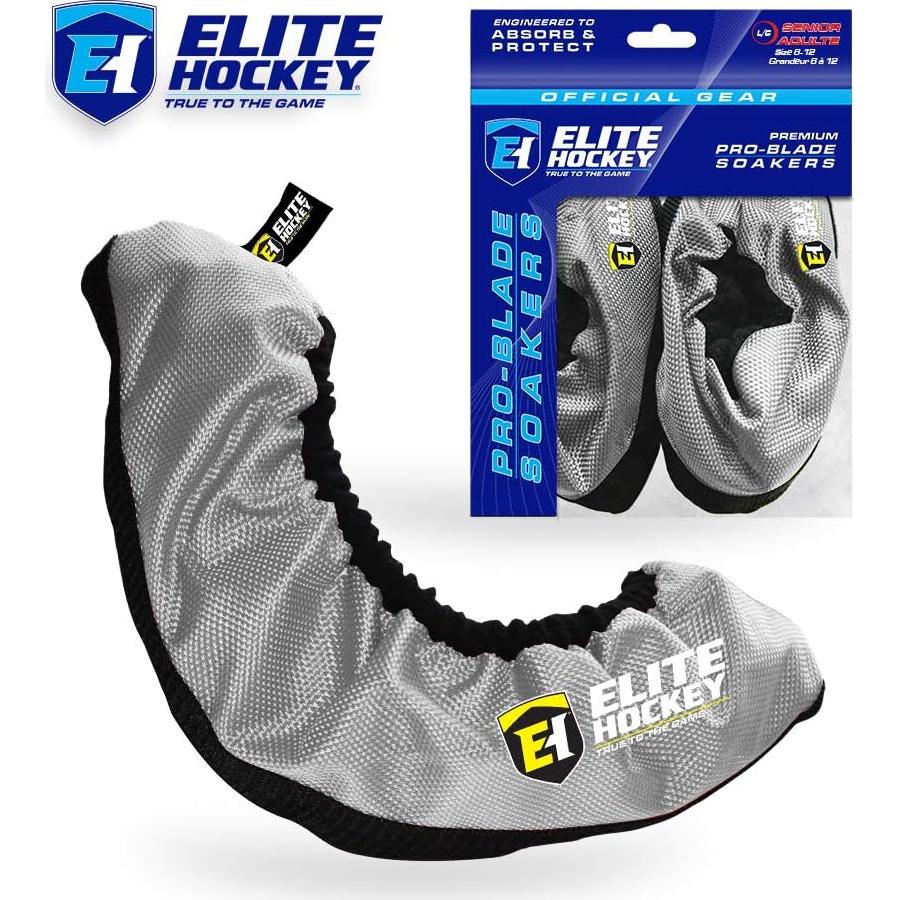 Soakers de Hockey Elite Pro-Blade Gris Plateado Grande 6-12