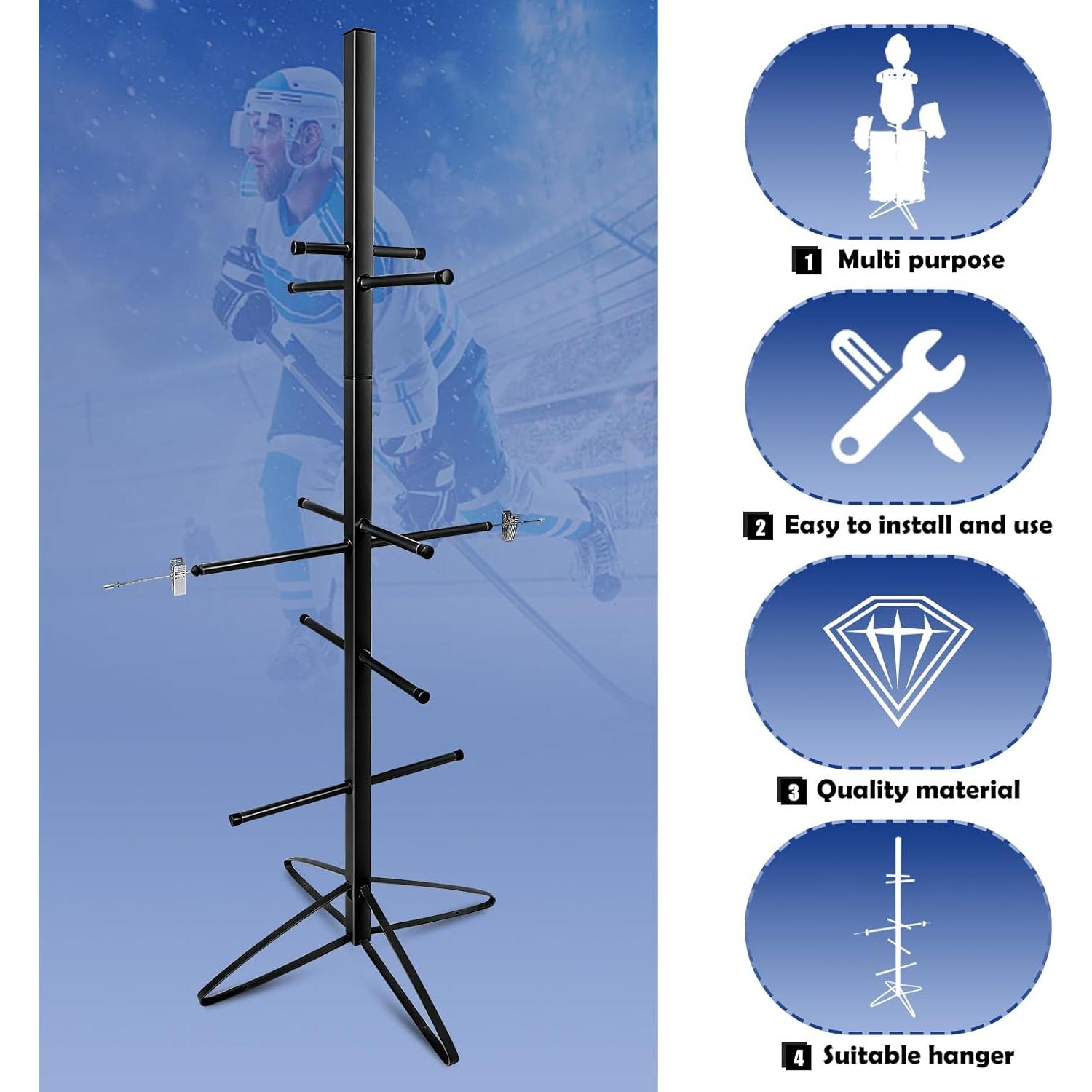 Soporte para Secado de Equipos de Hockey Dunzy 139.7x55.9cm Negro