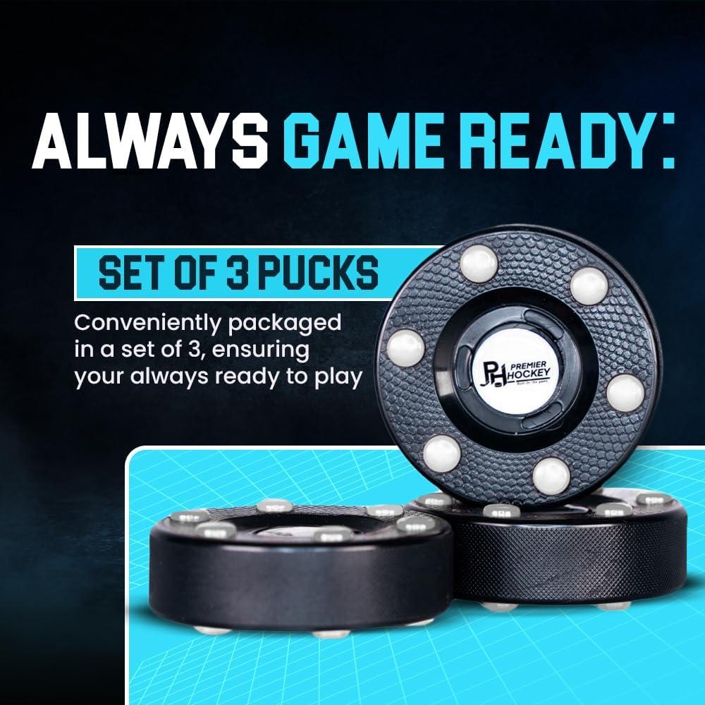 Paquete de 3 Pucks de Hockey Premier Sports - 7.62 cm