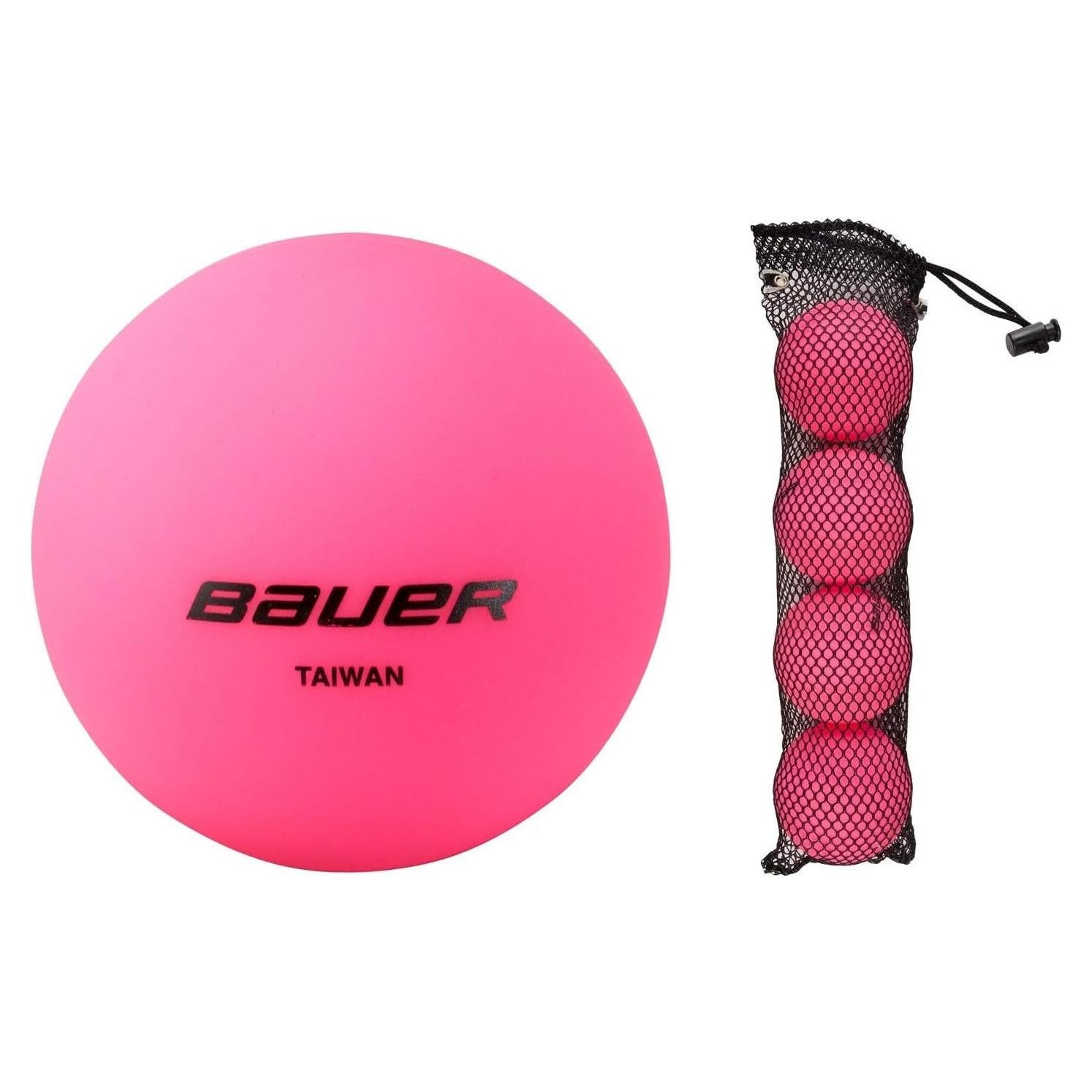 Pelotas de Hockey Calle Bauer Rosa 4 Pack Sin Rebote