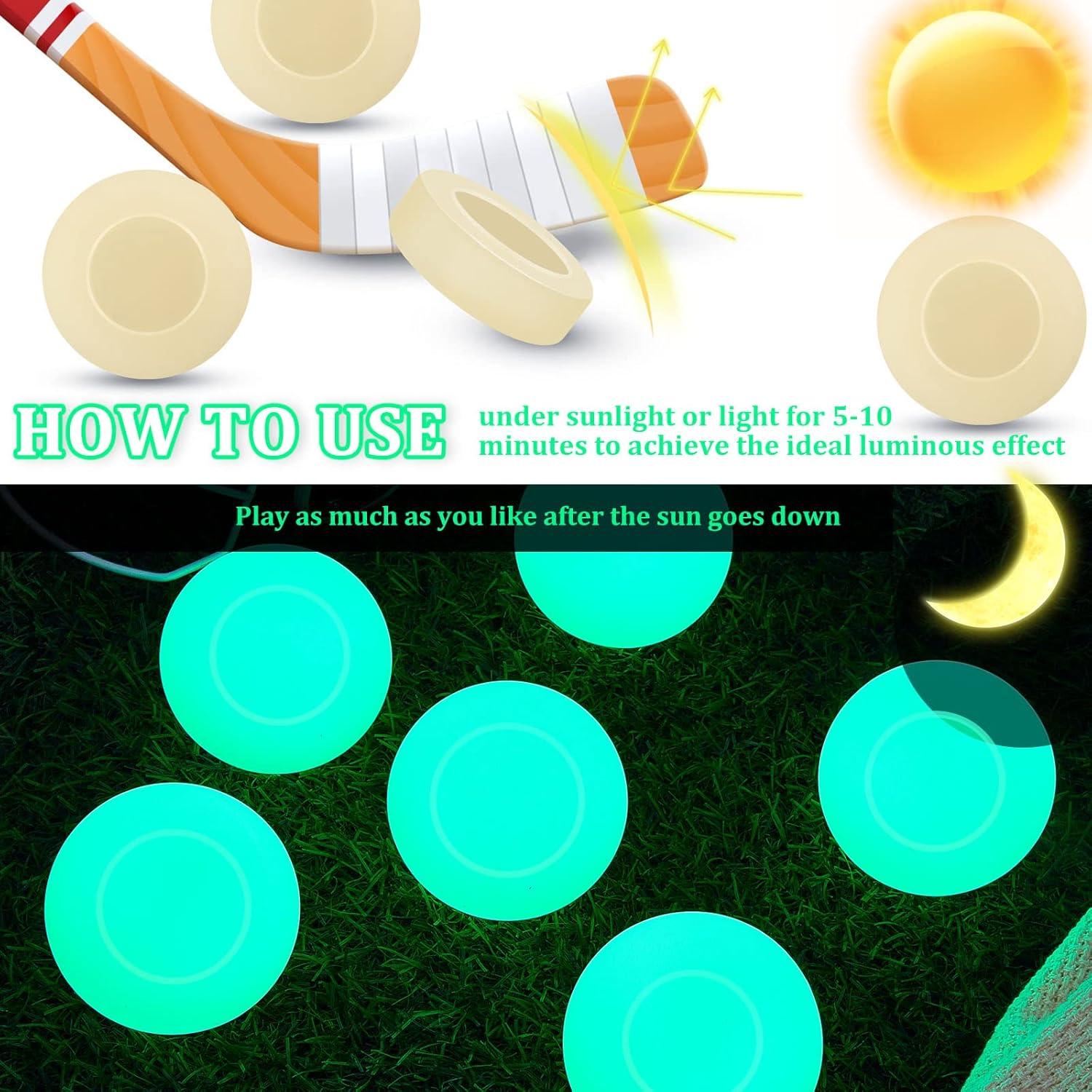 Discos de Hockey sobre Hielo Deekin que Brillan en la Oscuridad - Paquete de 4