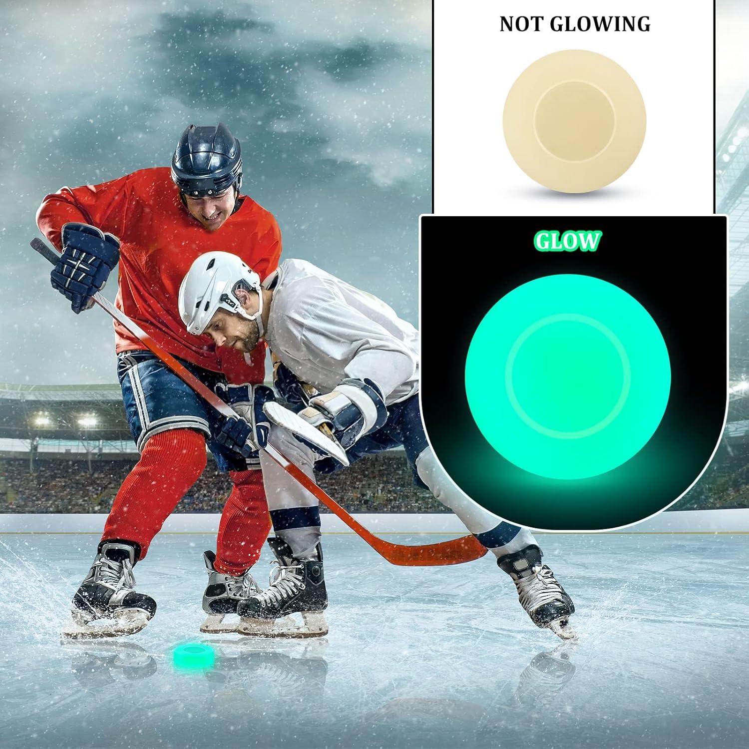 Discos de Hockey sobre Hielo Deekin que Brillan en la Oscuridad - Paquete de 4