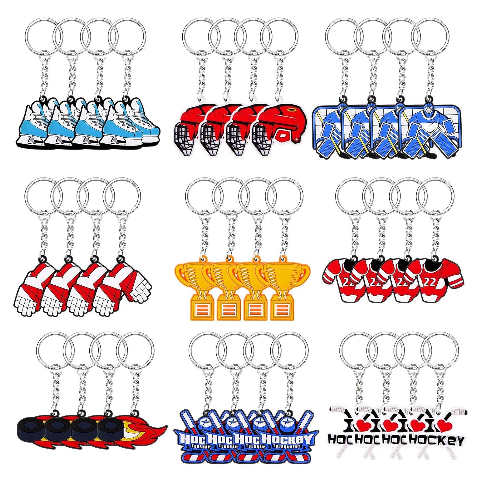 Llaveros de Hockey Taiyin - 36 Piezas, 9 Diseños Diversos