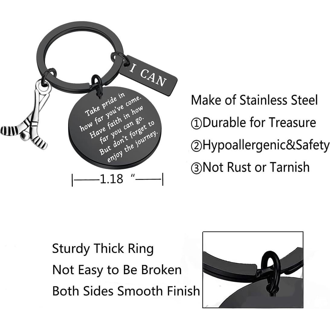 Llavero de Hockey sobre Hielo FUSTMW - Acero Inoxidable 3 cm