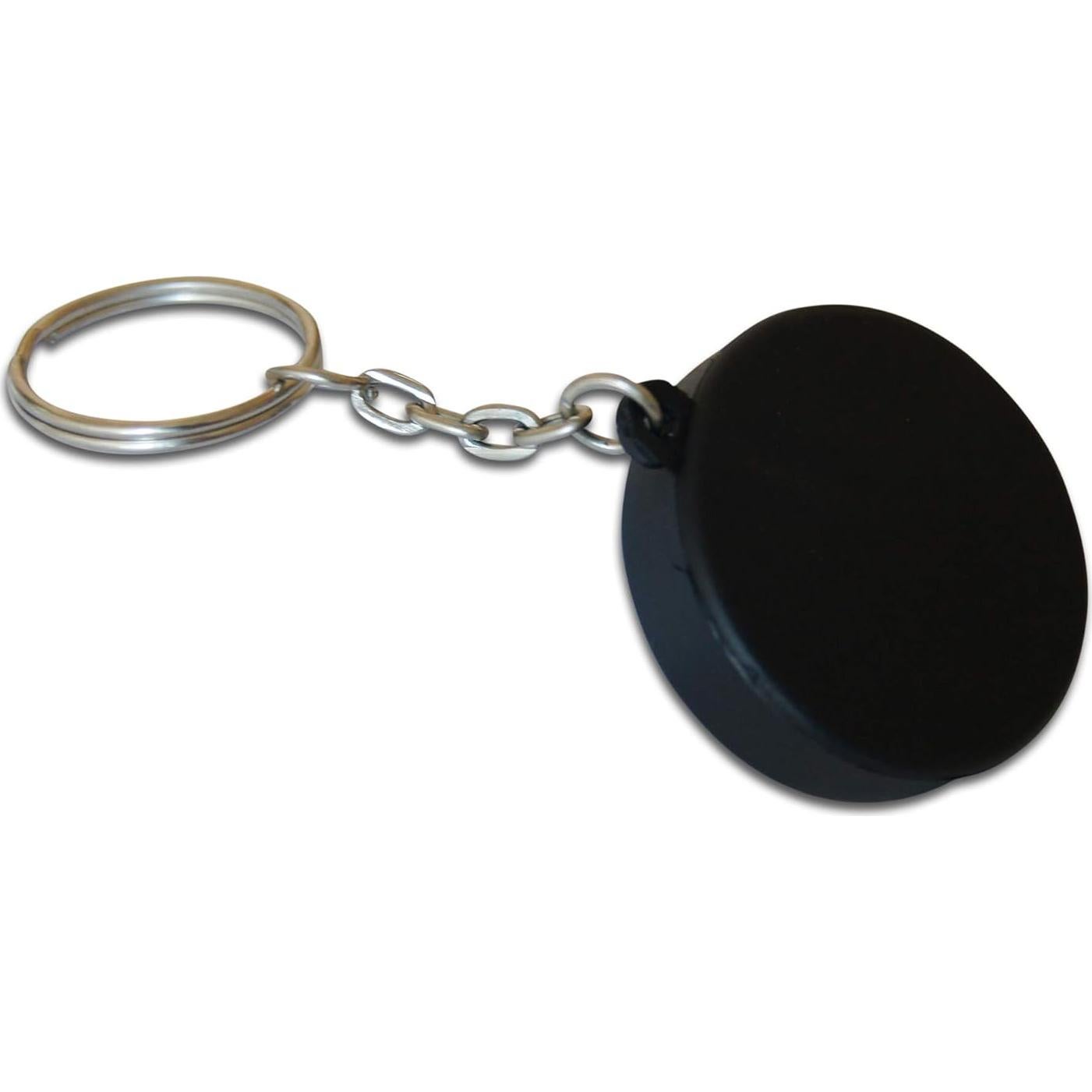 Llaveros de Puck de Hockey Novel Merk - 12 Piezas 3.8 cm