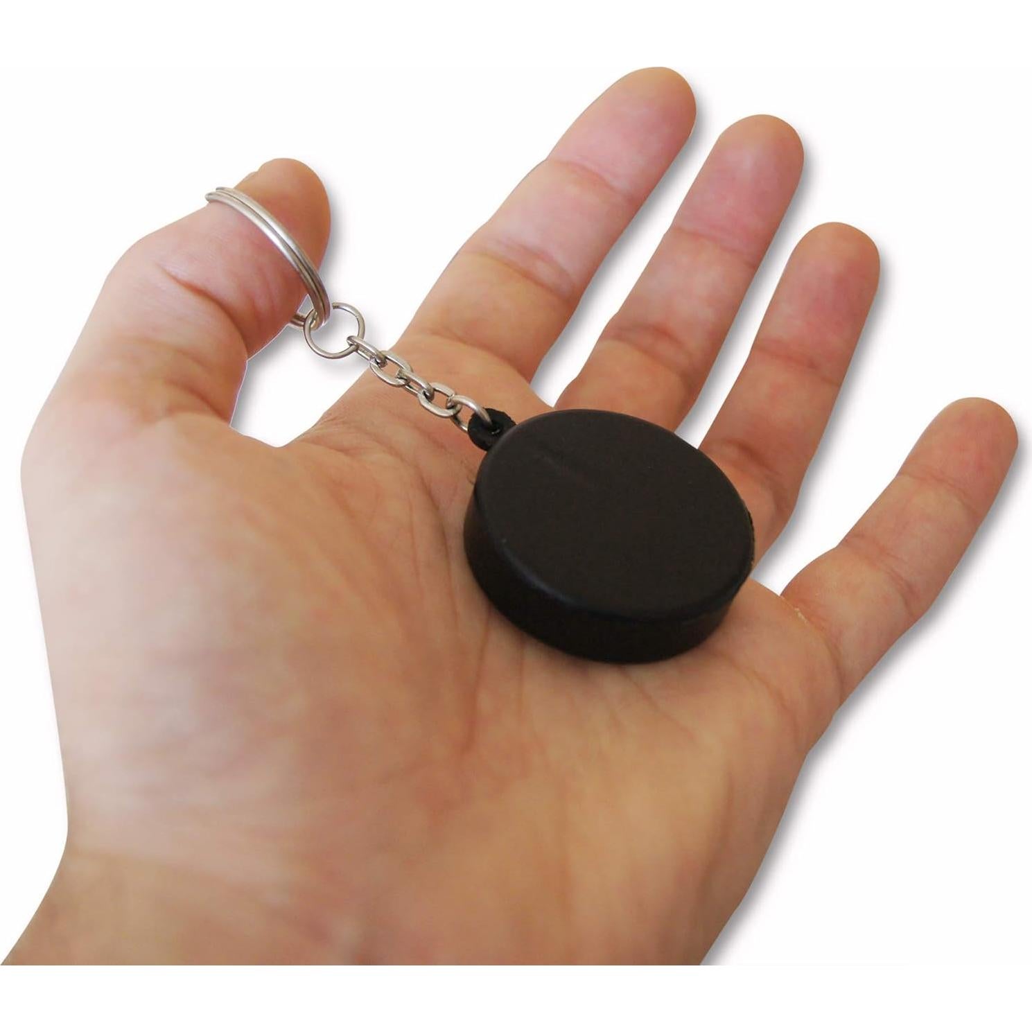 Llaveros de Puck de Hockey Novel Merk - 12 Piezas 3.8 cm