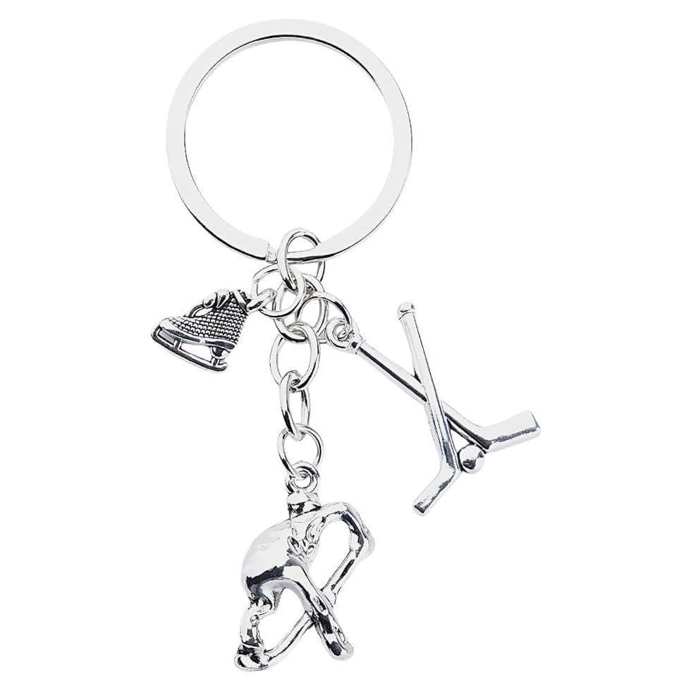 Llavero de Hockey de Acero Inoxidable 8x3 cm - Regalo para Fanáticos