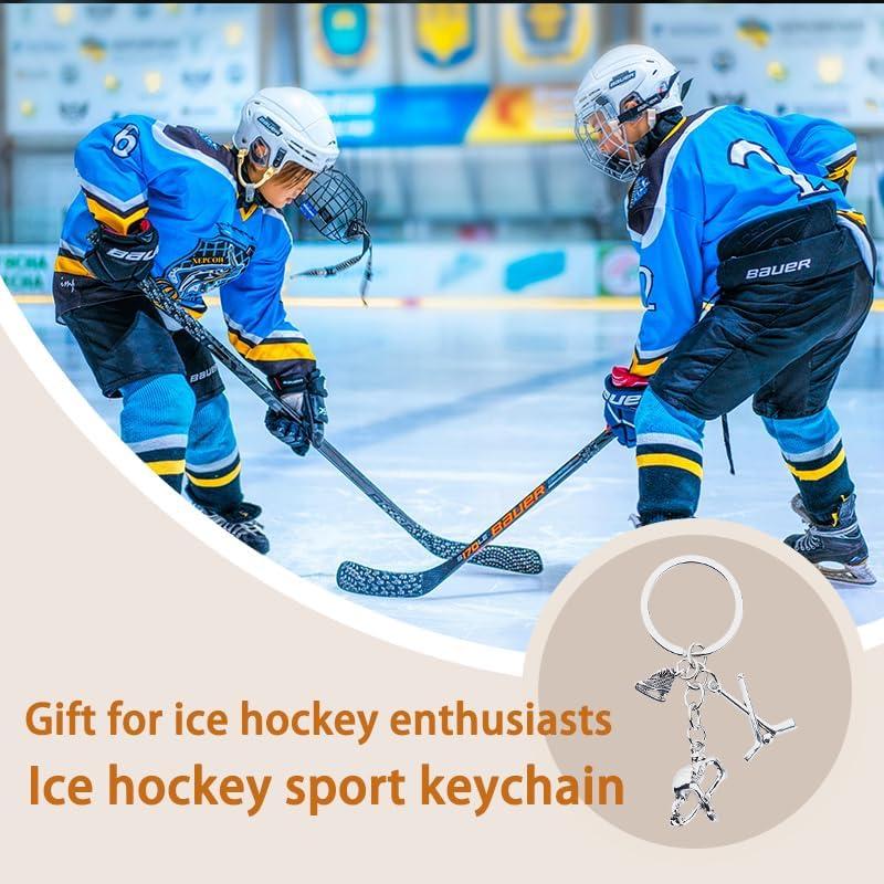 Llavero de Hockey de Acero Inoxidable 8x3 cm - Regalo para Fanáticos
