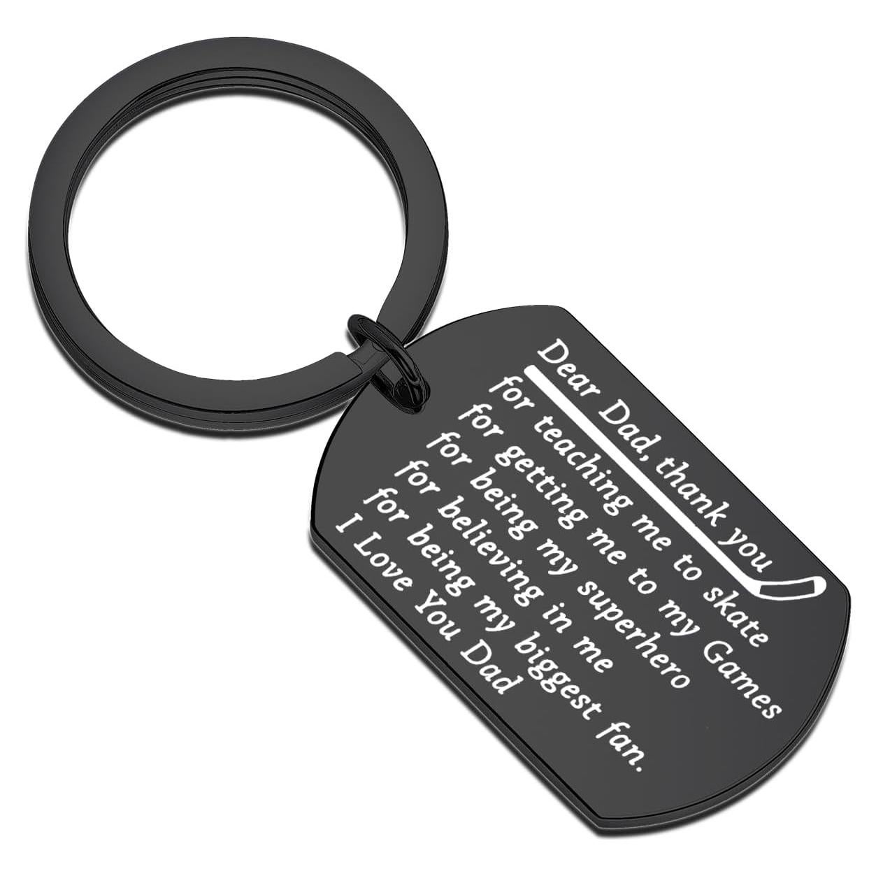 Llavero de Agradecimiento para Papá Hockey BEKECH Acero Inoxidable