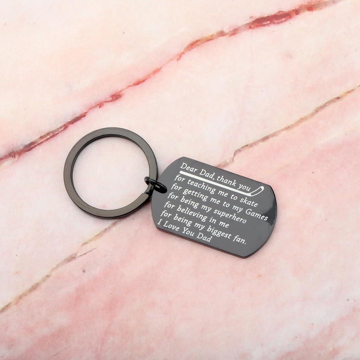 Llavero de Agradecimiento para Papá Hockey BEKECH Acero Inoxidable