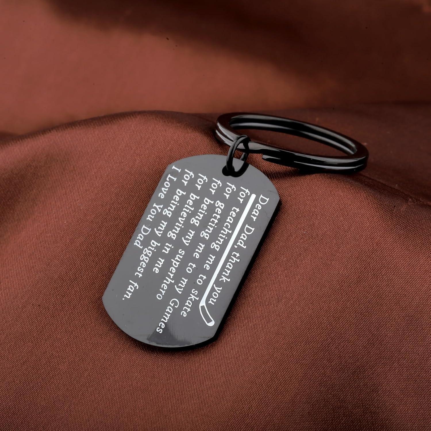 Llavero de Agradecimiento para Papá Hockey BEKECH Acero Inoxidable