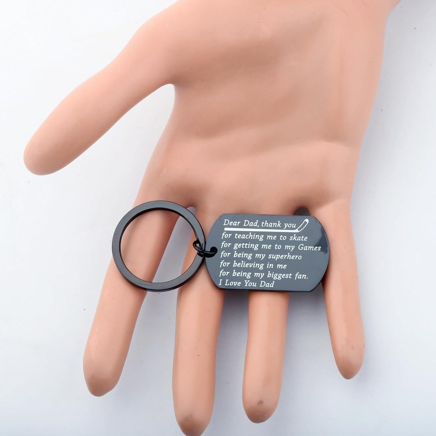 Llavero de Agradecimiento para Papá Hockey BEKECH Acero Inoxidable